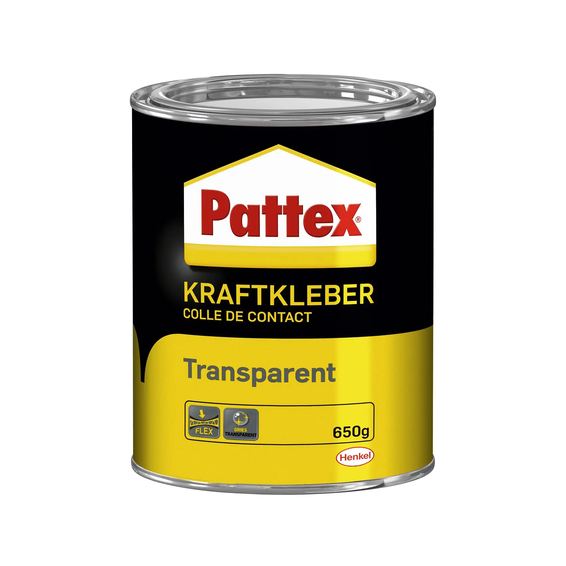 Pattex Kraftkleber Transparent 650 g Dose, transparent Pattex Kraftkleber Transparent 650 g Dose, transparent