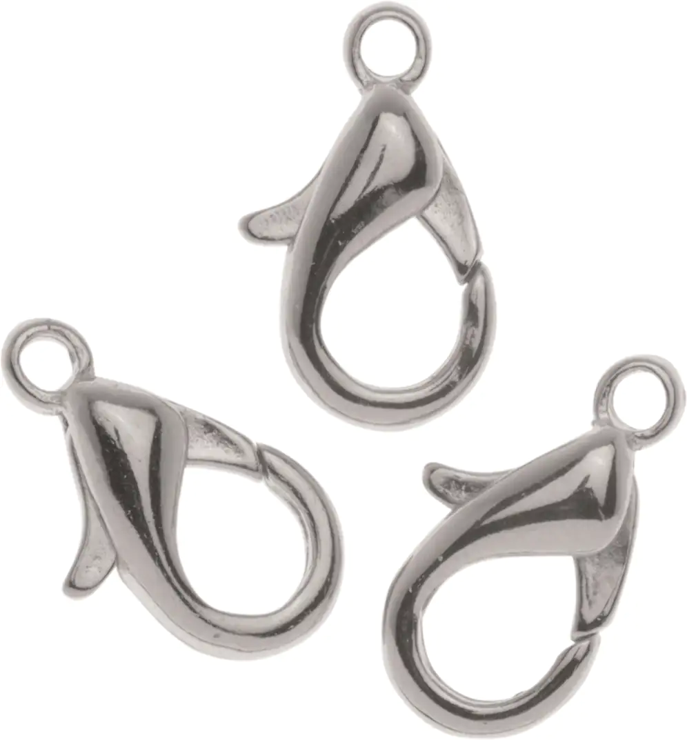 Glorex Karabiner 15 mm 4 Stück, silberfarben