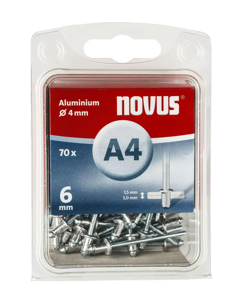 Novus Blindnieten Typ A4/6 Aluminium 70 Stück