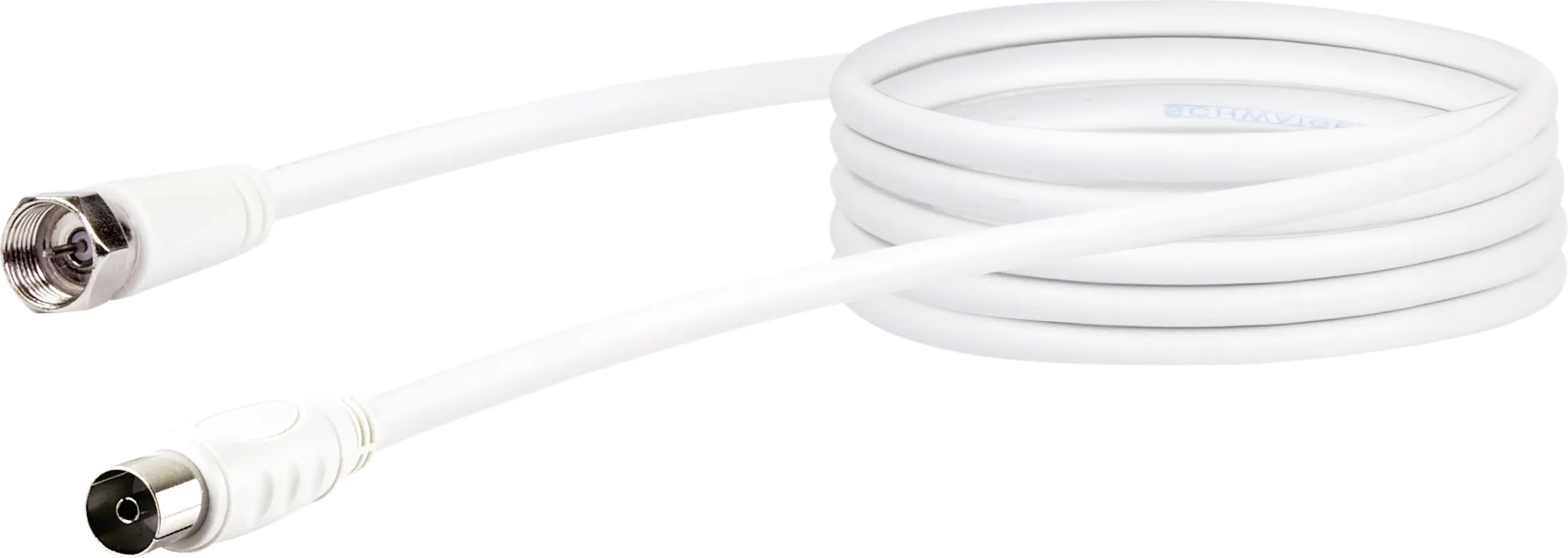 Schwaiger SAT Antennen Adapter Kabel KVCK173 532 (75dB) F IEC weiß, 3,0m, 1x F Stecker / 1x IEC Buch