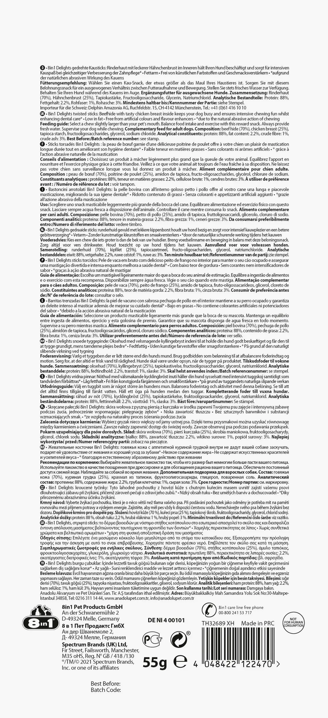 8in1 Delights Twisted Kausticks Chicken 10 Stück