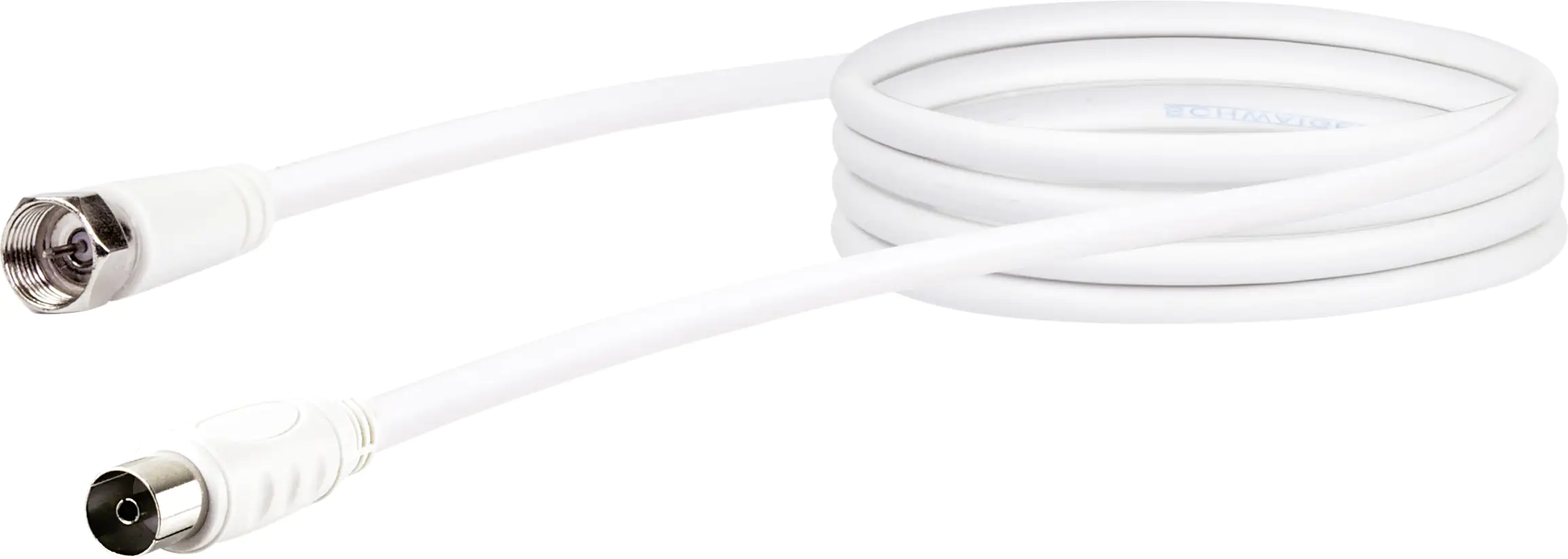 Schwaiger SAT Antennen Adapter Kabel KVCK171 532 (75dB) F IEC weiß, 1,5m, 1x F Stecker / 1x IEC Buch
