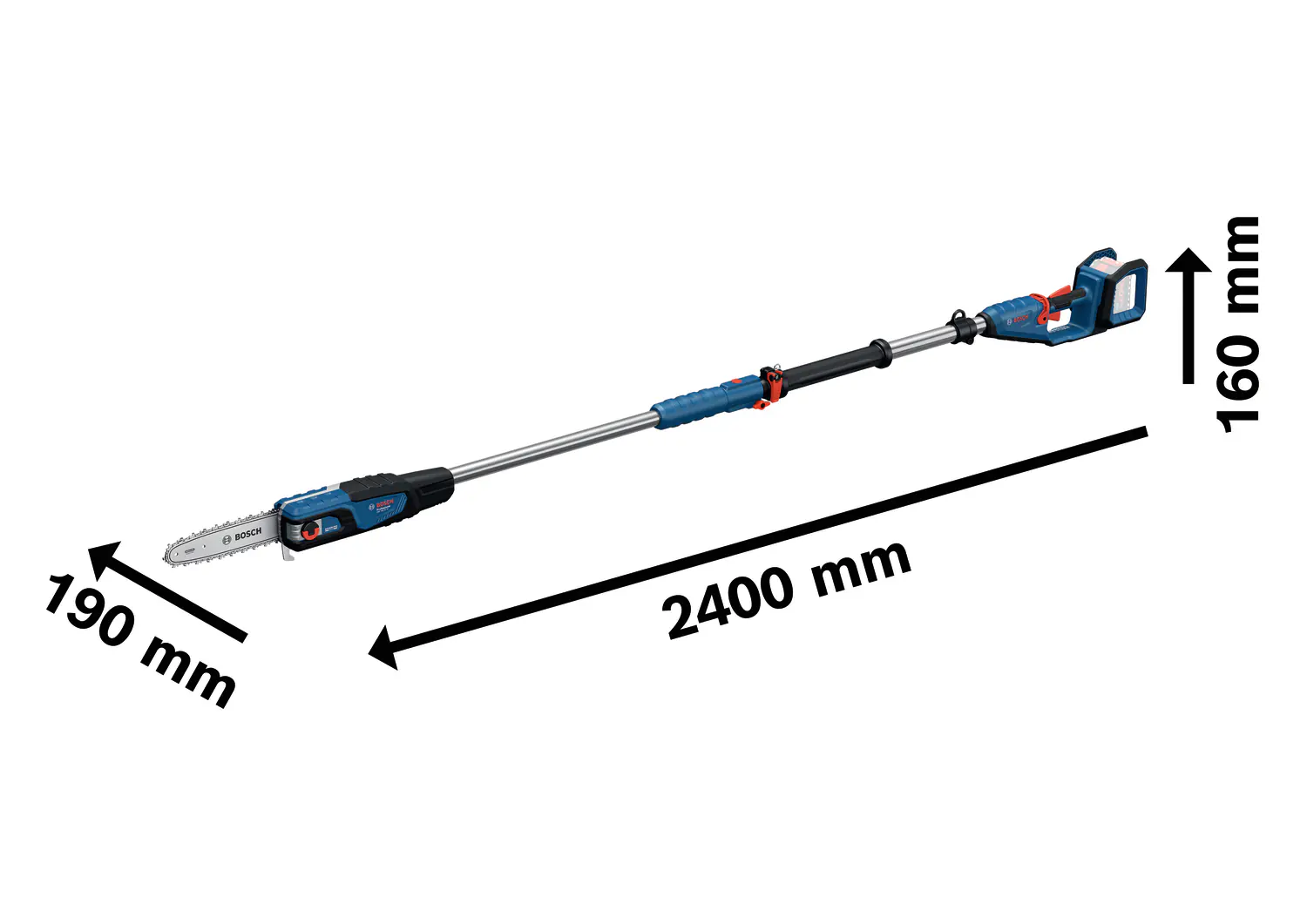 Bosch Professional Akku-Teleskop-Hochentaster GKE 18V-25 TP inkl. Schultergurt Solo