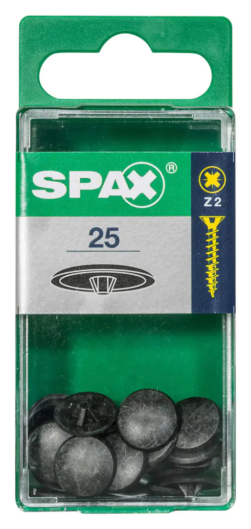Spax Abdeckkappen schwarz zum stecken - 25 Stk. Spax Abdeckkappen schwarz zum stecken - 25 Stk.