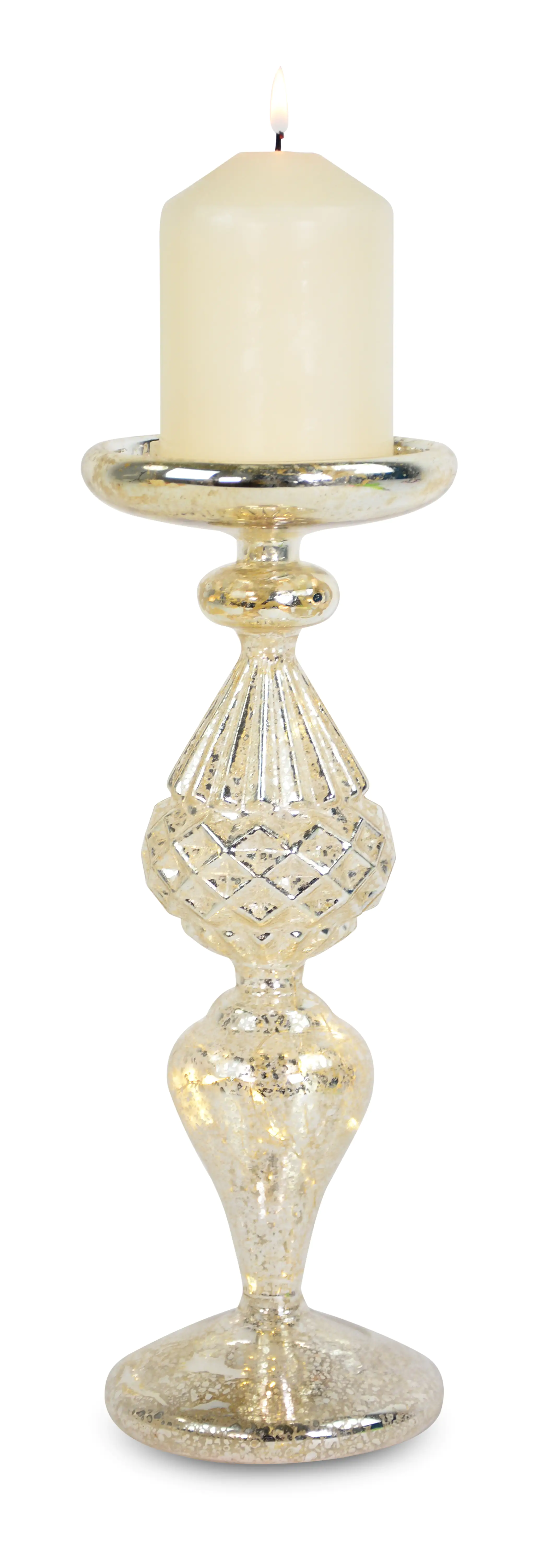 4004942175648 Riffelmacher Kerzenhalter antik beleuchtet mit 10 LED 28 cm