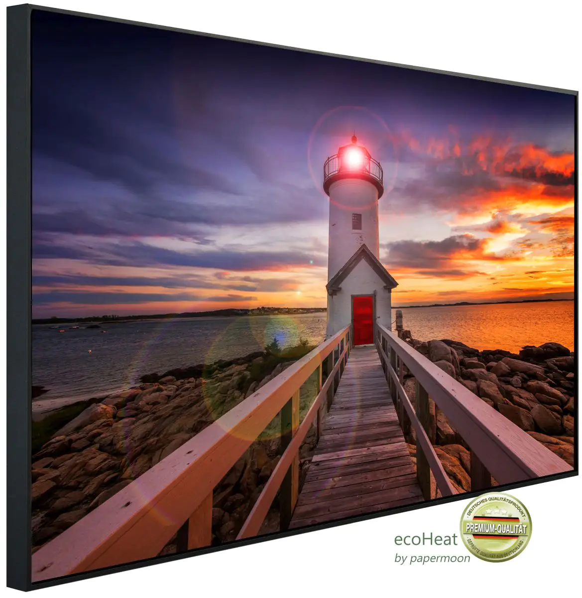 papermoon Infrarotheizkörper EcoHeat 75x120 cm 900 Watt, Lighhouse Sunset