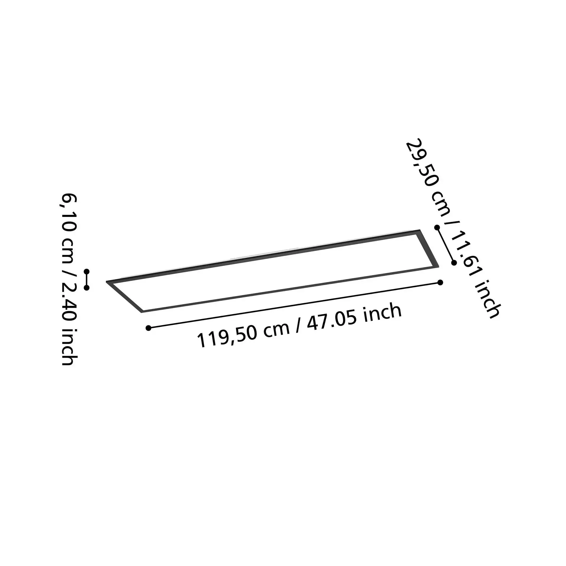 Eglo LED Deckenleuchte Moradillo-Z schwarz 120 x 30 cm RGB dimmbar