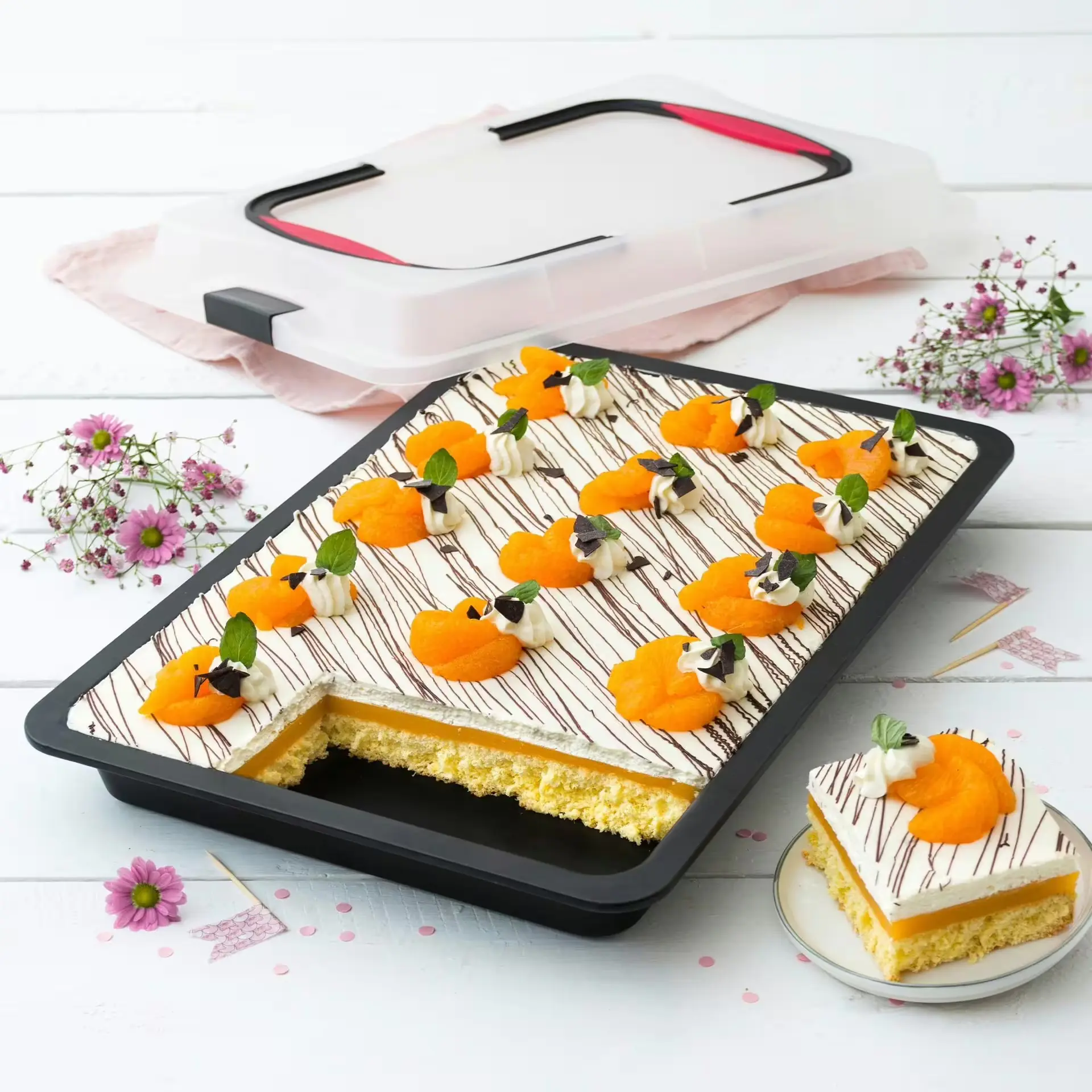 Zenker Blechkuchen-Container mit Haube 42 x 19 x 4 cm