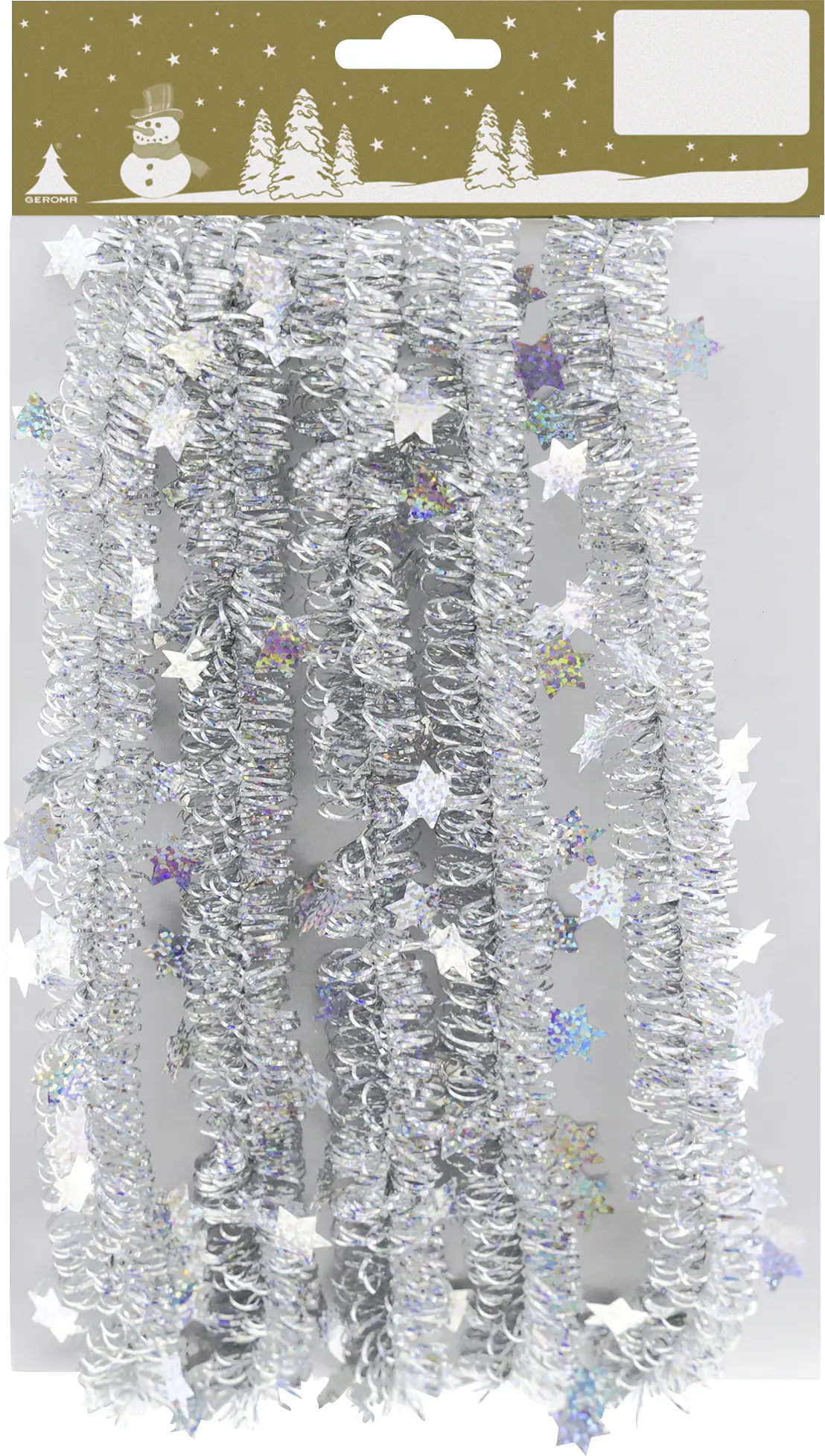 Girlande mit Ministernchen-Motiv Schlaufen Kunststoff 270 cm silber 