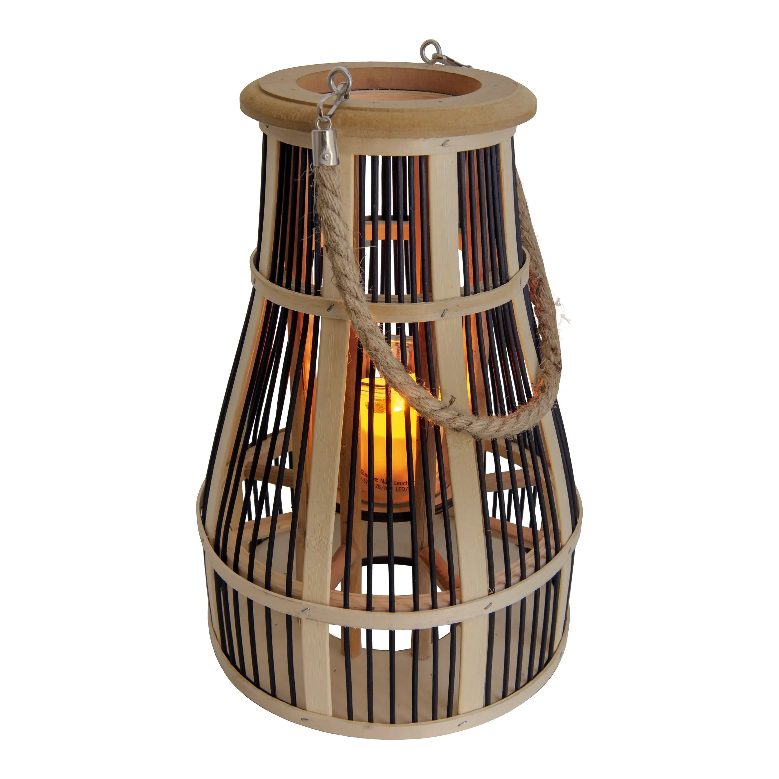 Light & More LED Dekoleuchte Korb mit Kerze orange mit Flammeneffekt 35 x 24 cm