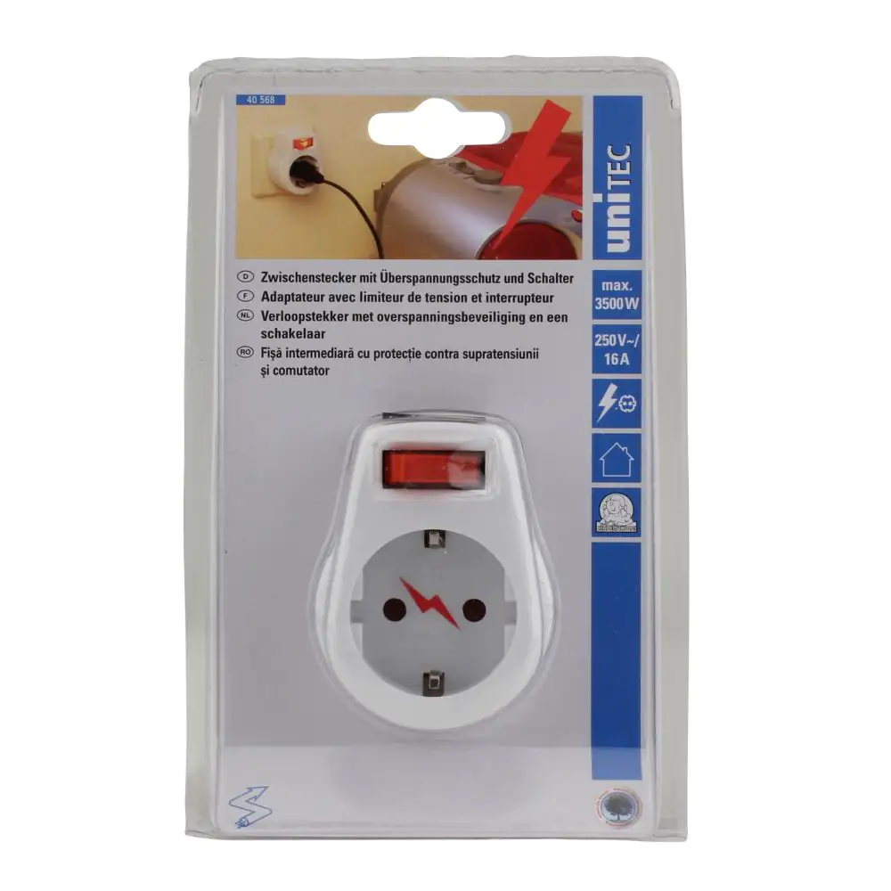 Überspannungsfilter mit Kontrollampe weiß