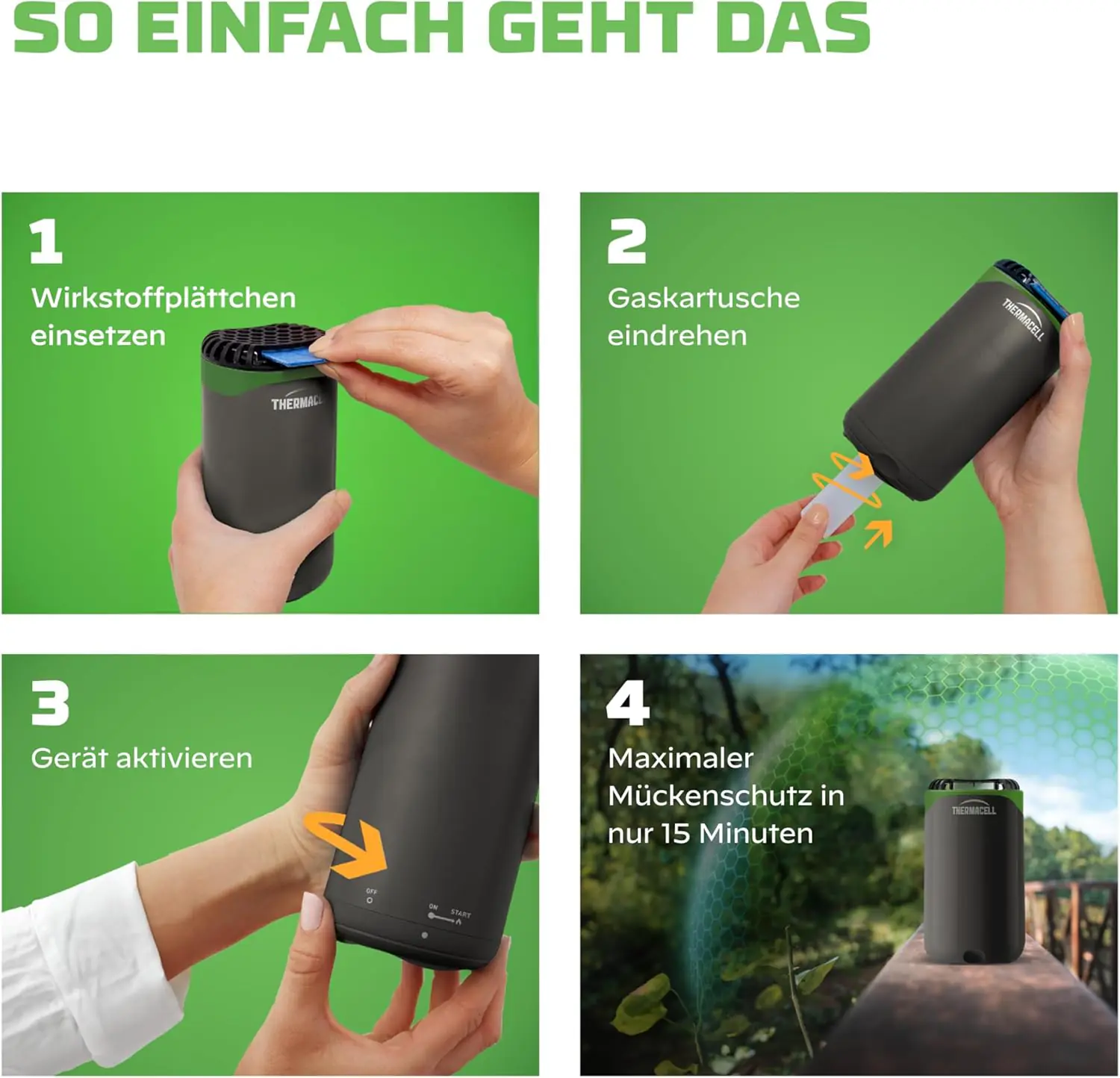 Thermacell Mückenabwehr-Verdampfer Protect weiß-grün inkl. Wirkstoff