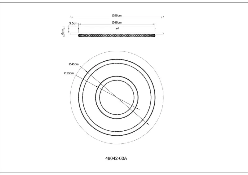 Globo Deckenleuchte Jayden Ø 55 x 6 cm schwarz CCT
