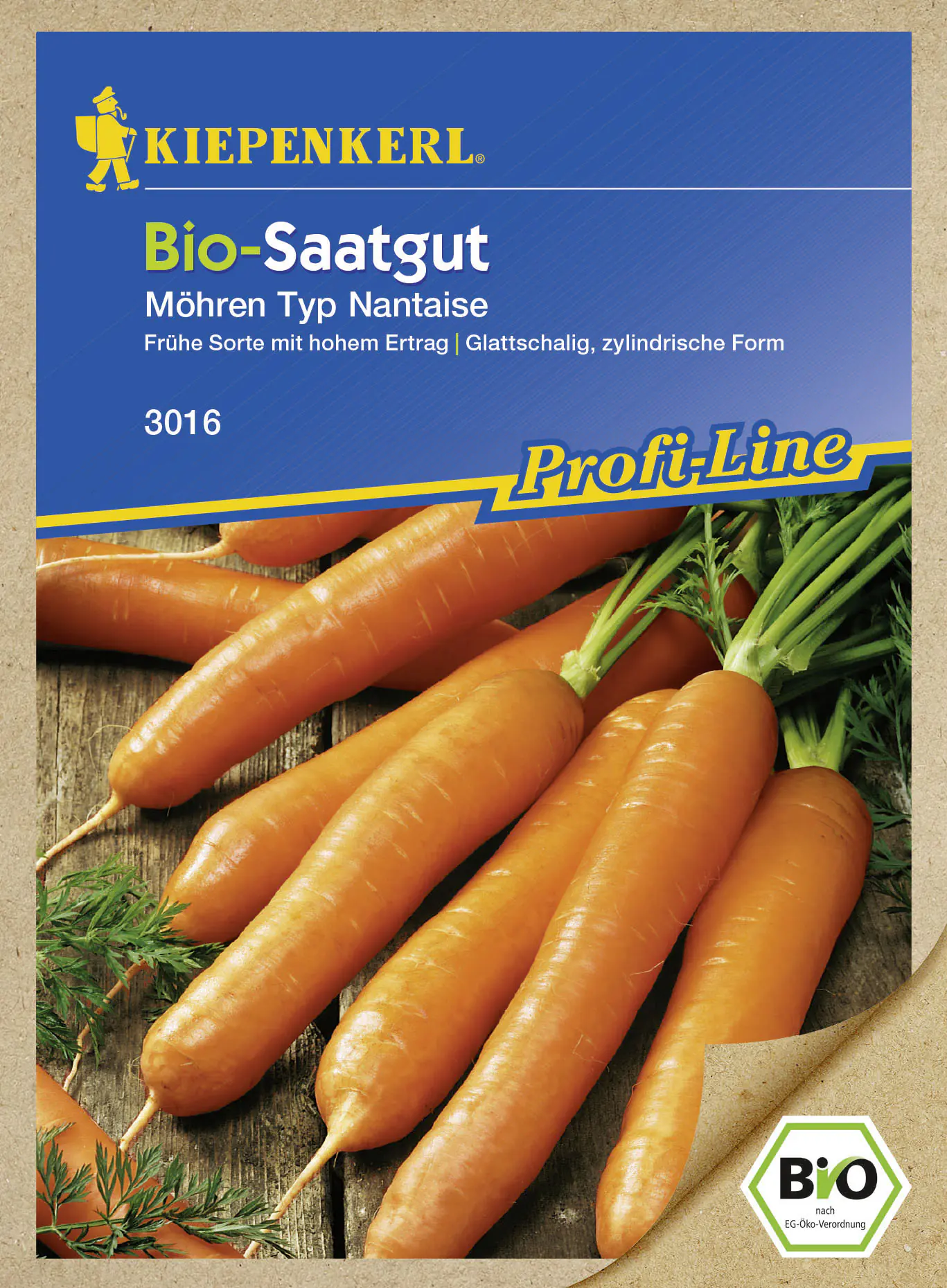 Kiepenkerl Bio-Saatgut Möhren Jeanette Daucus carota ssp. sativus, Inhalt: ca. 6 lfd. Meter