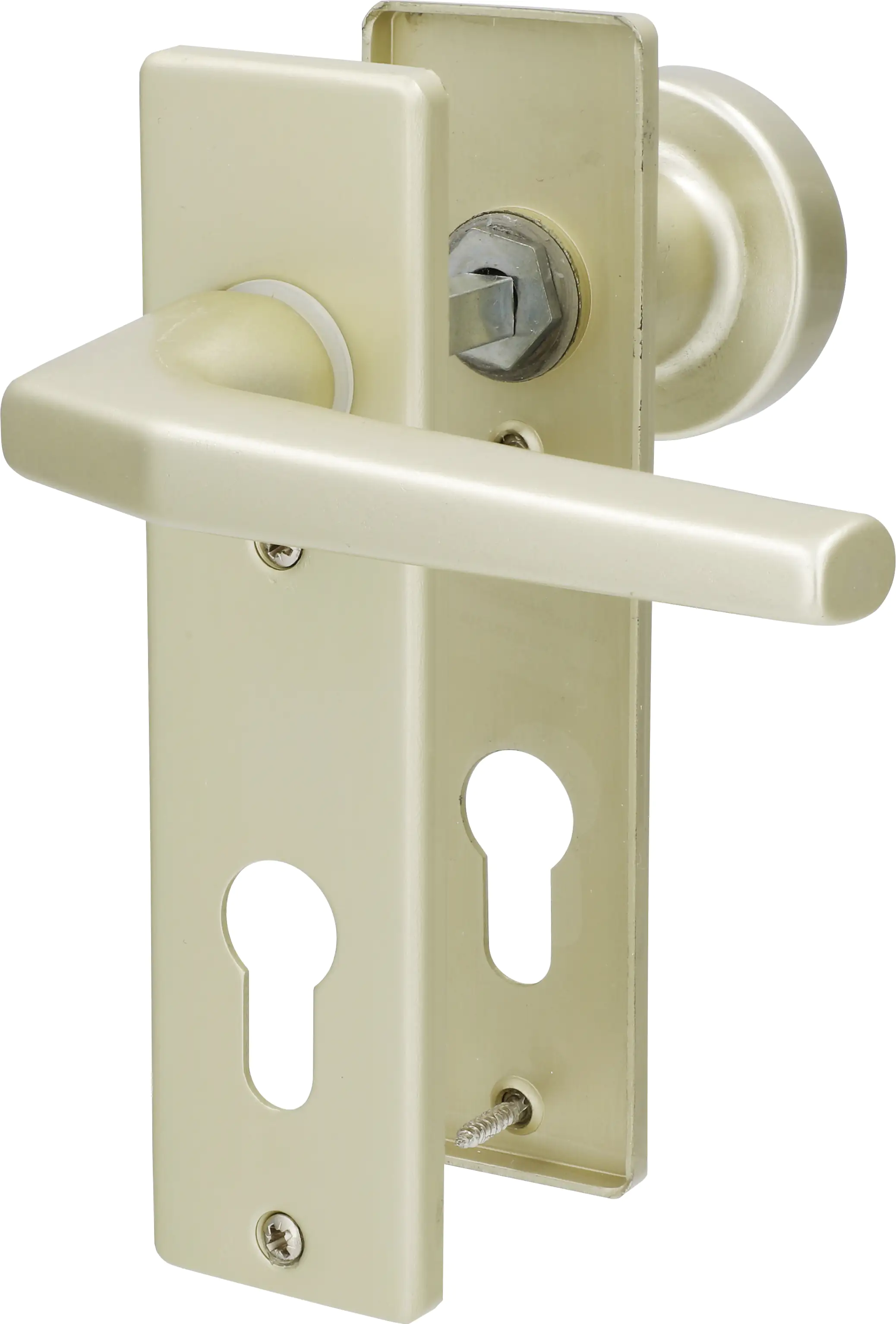 Alpertec PZ-Kurzschildgarnitur Florence Aluminium F2 gold eckig