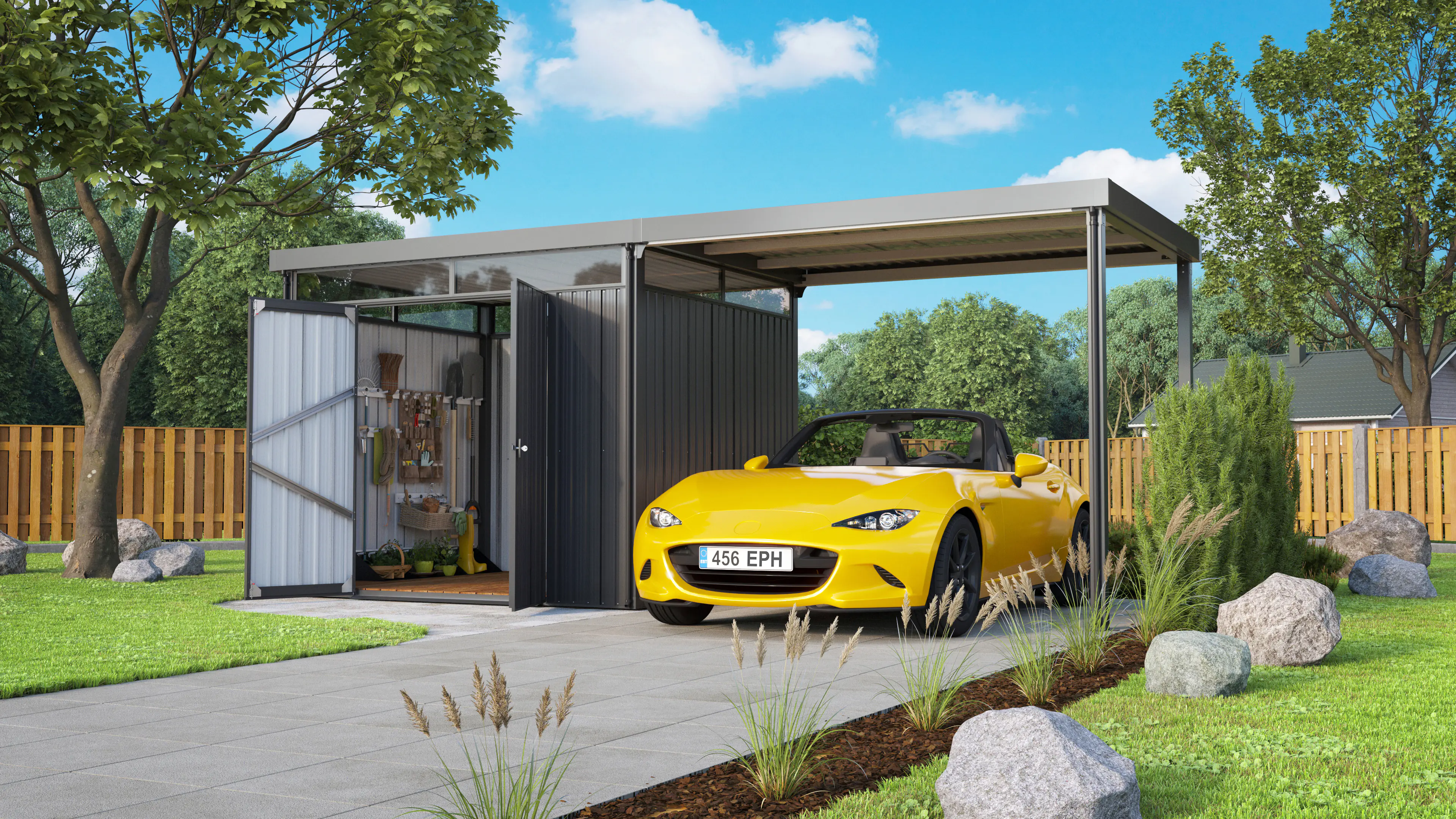 Pergart Metallgerätehaus Rheinfelden 108 Set 290 x 245 x 226 cm anthrazit Pergart Metallgerätehaus Rheinfelden 108 Set 290 x 245 x 226 cm anthrazit