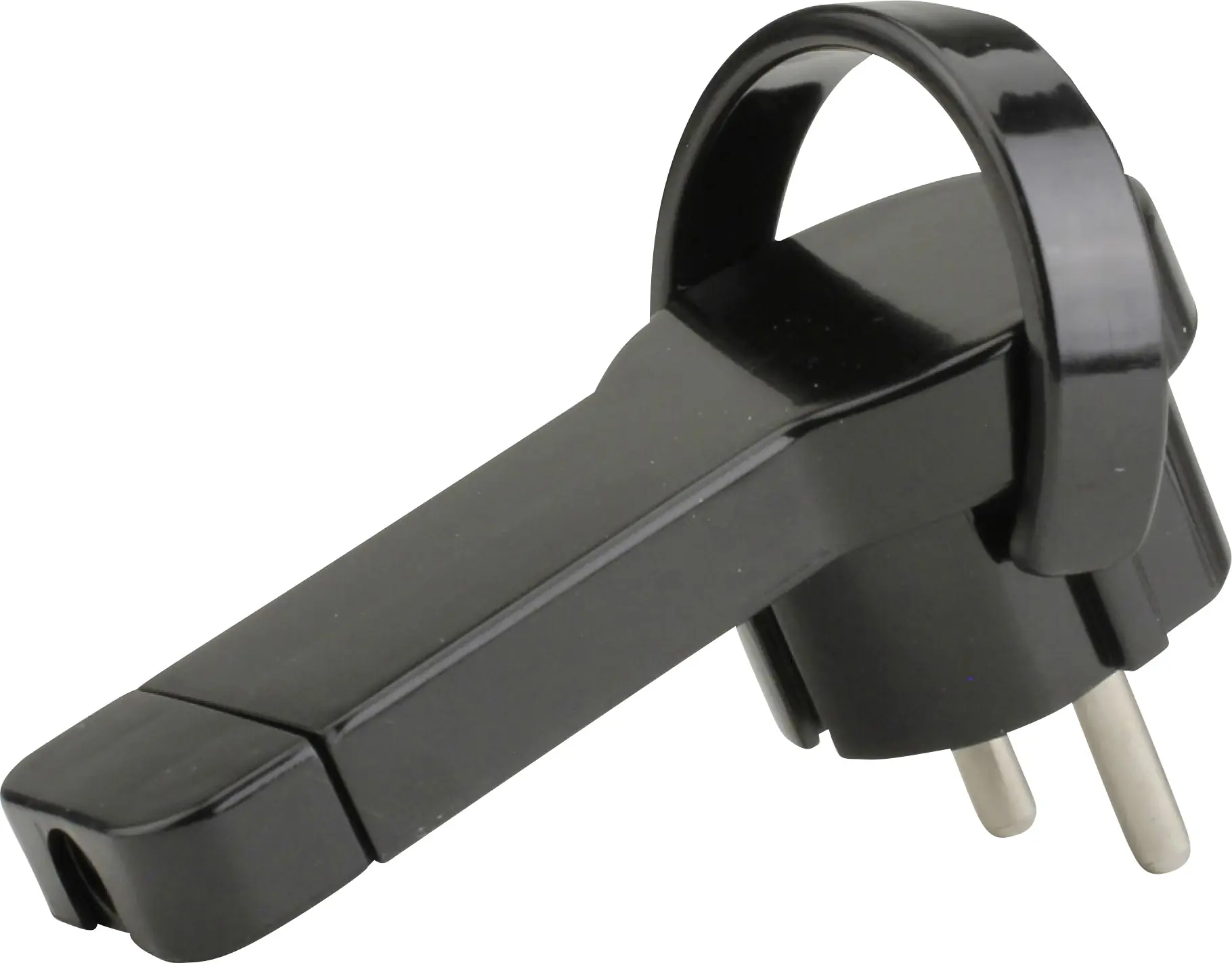 Flachstecker schwarz, Schutzkontaktstecker