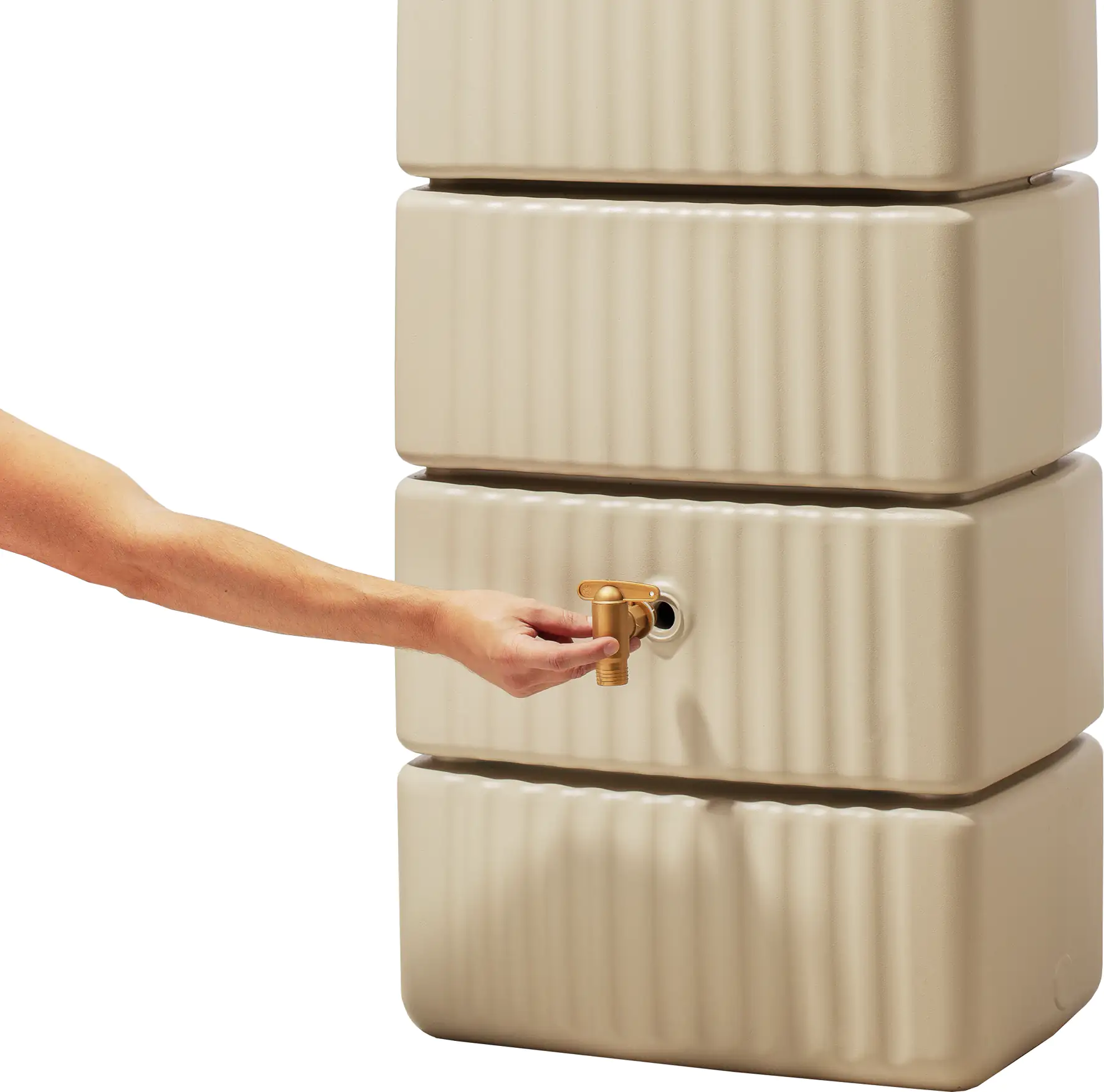 4rain Regenwasser-Wandtank Slim sandbeige 330 l