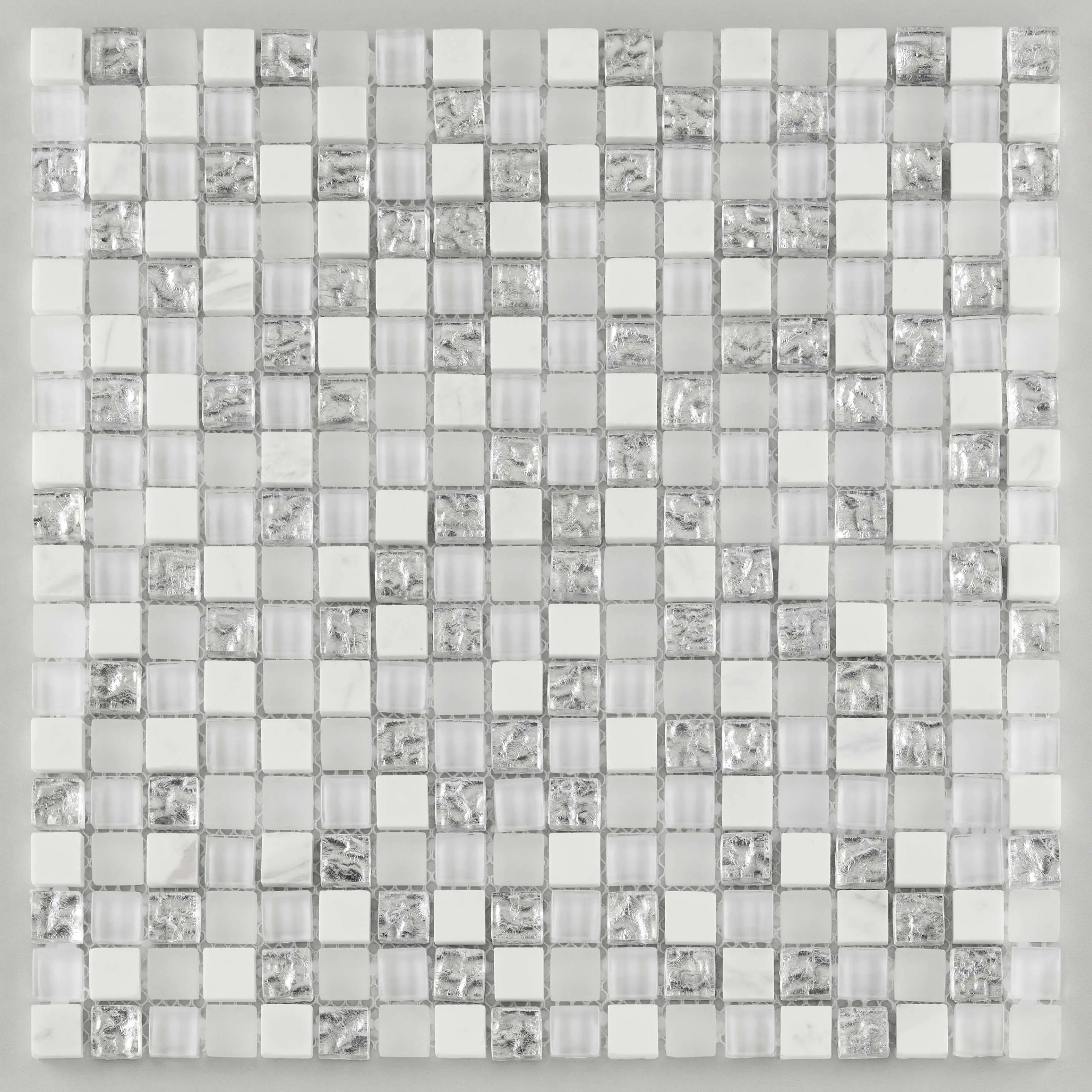 Mosaikfliese Rustica Mini 30 x 30 cm weiß Steinmaß: ca. 1,5 x 1,5 cm