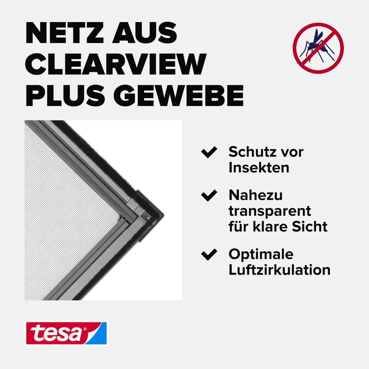 tesa Fliegengitter-Fenster Comfort im Alurahmen 120 x 150 cm anthrazit