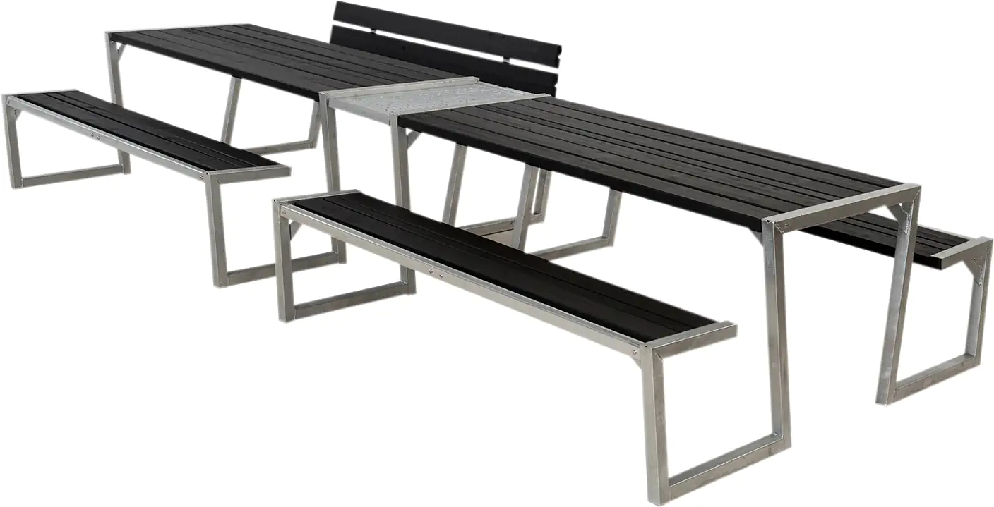 Plus Kombimöbel Zigma 392 x 194 x 73 cm mit 2 Rückenlehnen, schwarz