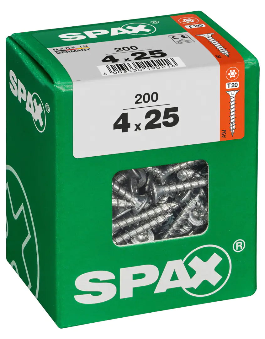 Spax Universalschrauben 4.0 x 25 mm TX 20 Senkkopf - 200 Stk.