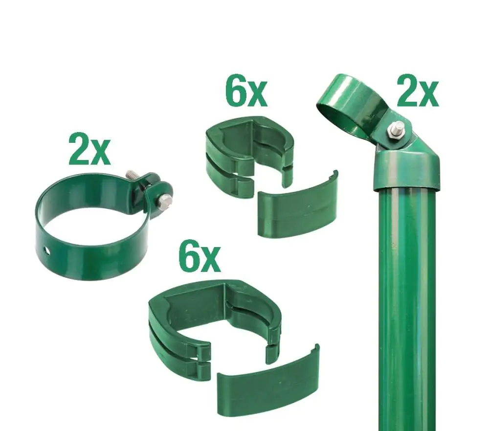 Alberts Zaunanschluss-Set Ø 60 mm 153 cm grün zum Einbetonieren 2 Stk