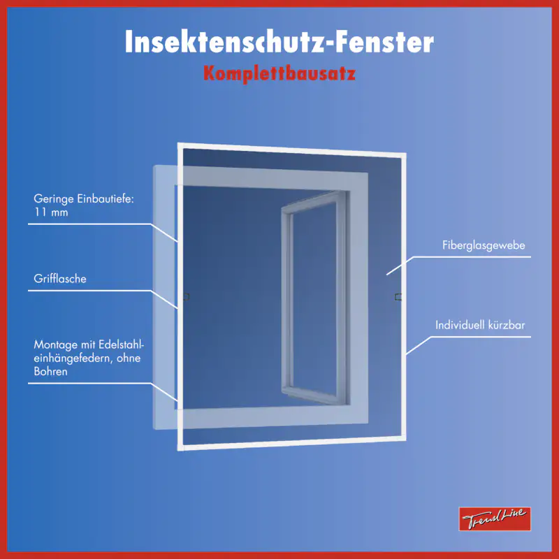 9003117315204_1 TrendLine Fliegenschutz-Fenster 100 x 120 cm weiß/anthrazit kürzbar