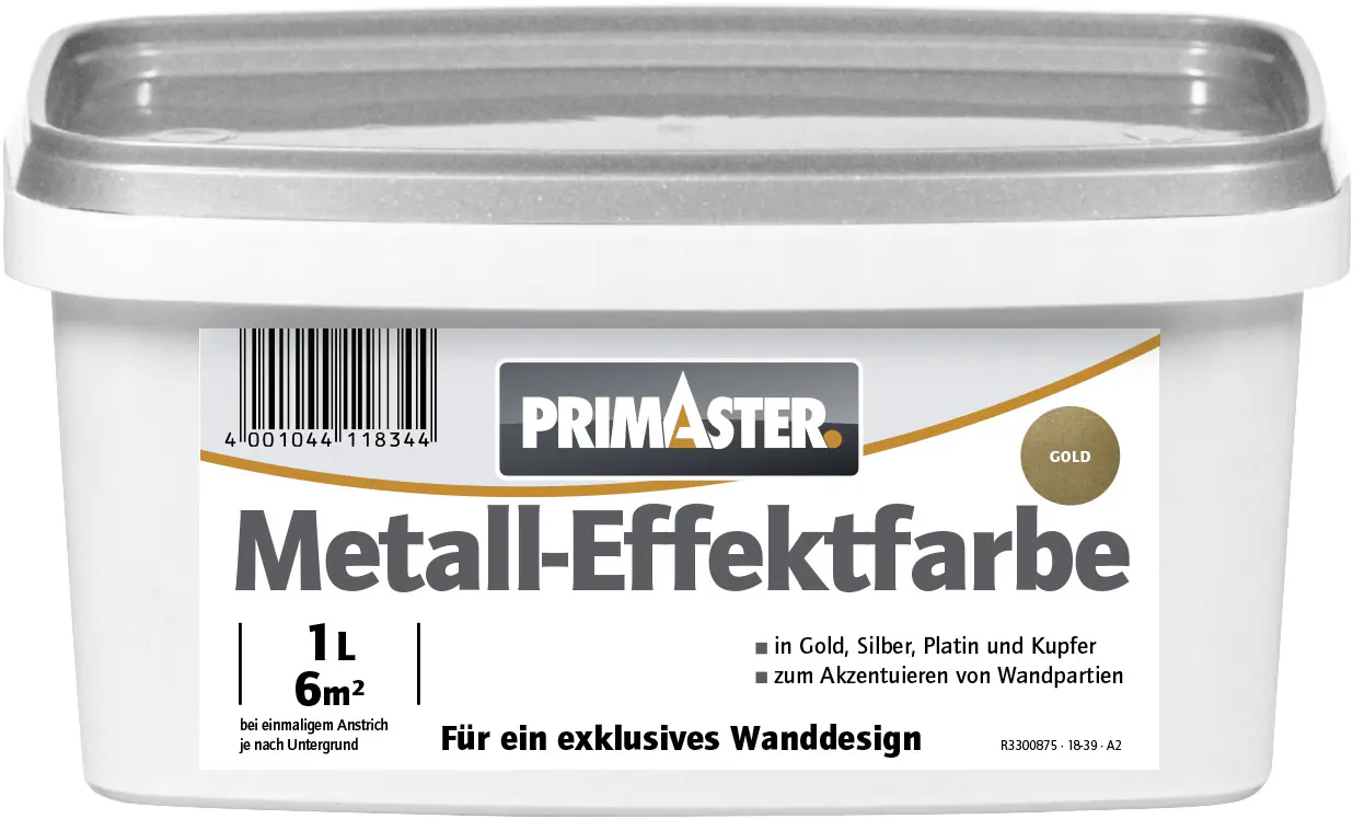 Primaster Metall-Effektfarbe 1 L gold seidenglanz