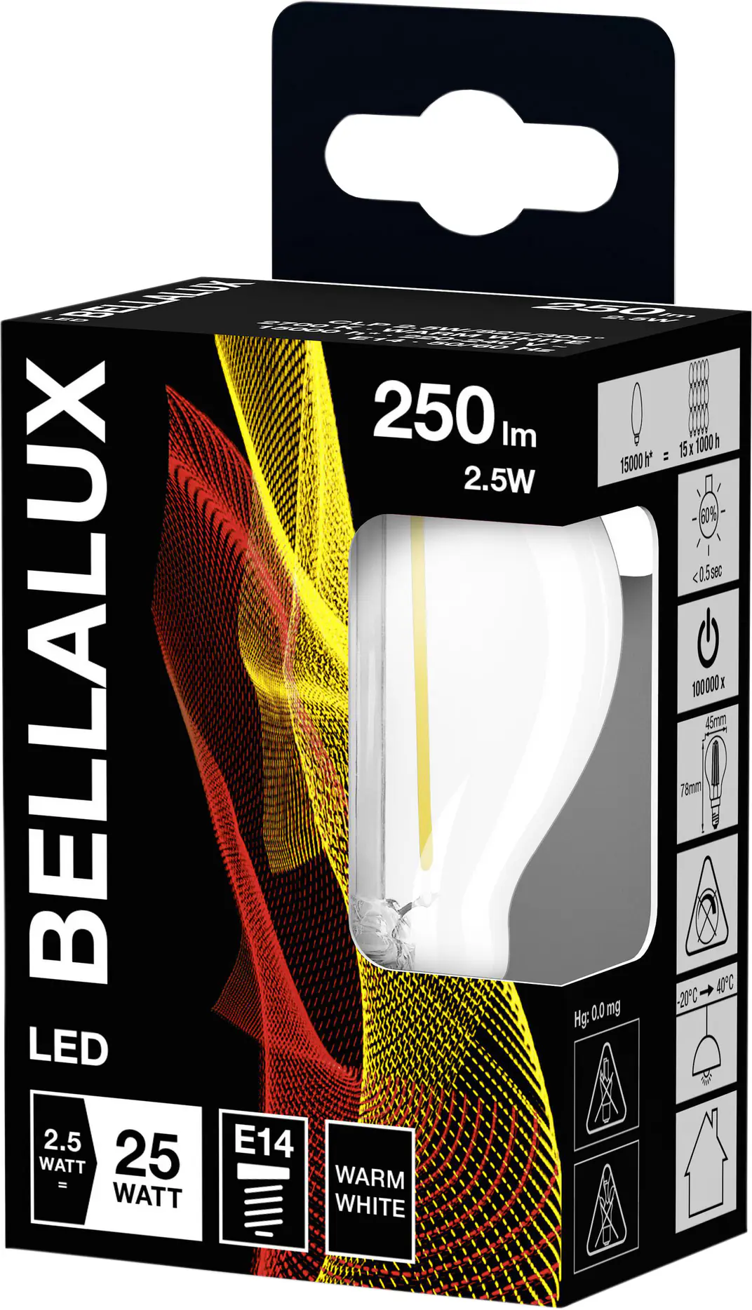 Bellalux LED Leuchtmittel Classic P25 E14 2,5W warmweiß, klar