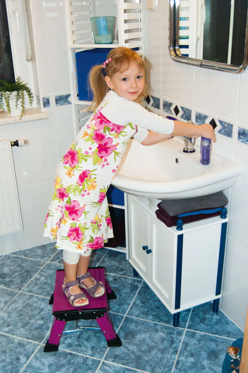 Krause Aluminium-Klapptritt MONTO Treppy Plusline pink 2,20 m