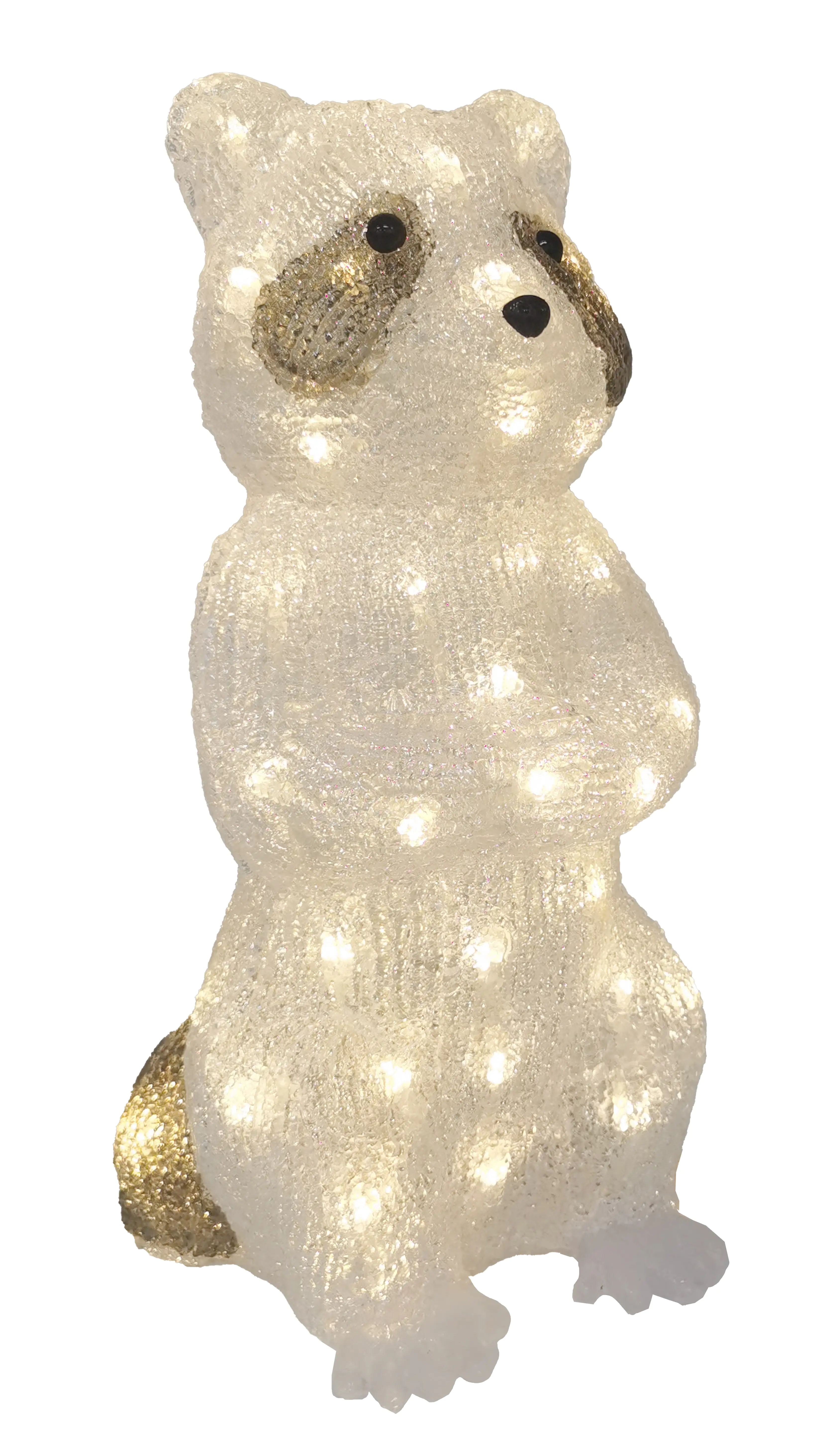 4333692379618 TrendLine LED Acrylfigur Waschbär 38 x 20 cm warmweiß-weiß Außen mit Timer