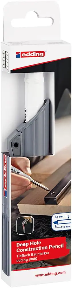 edding 8880 Tieflochmarker-Set mit Nachfüllminen 16,6 cm grau