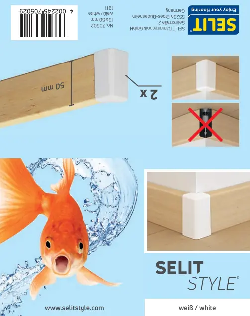 SELITSTYLE Verbinder weiß Höhe 50 mm