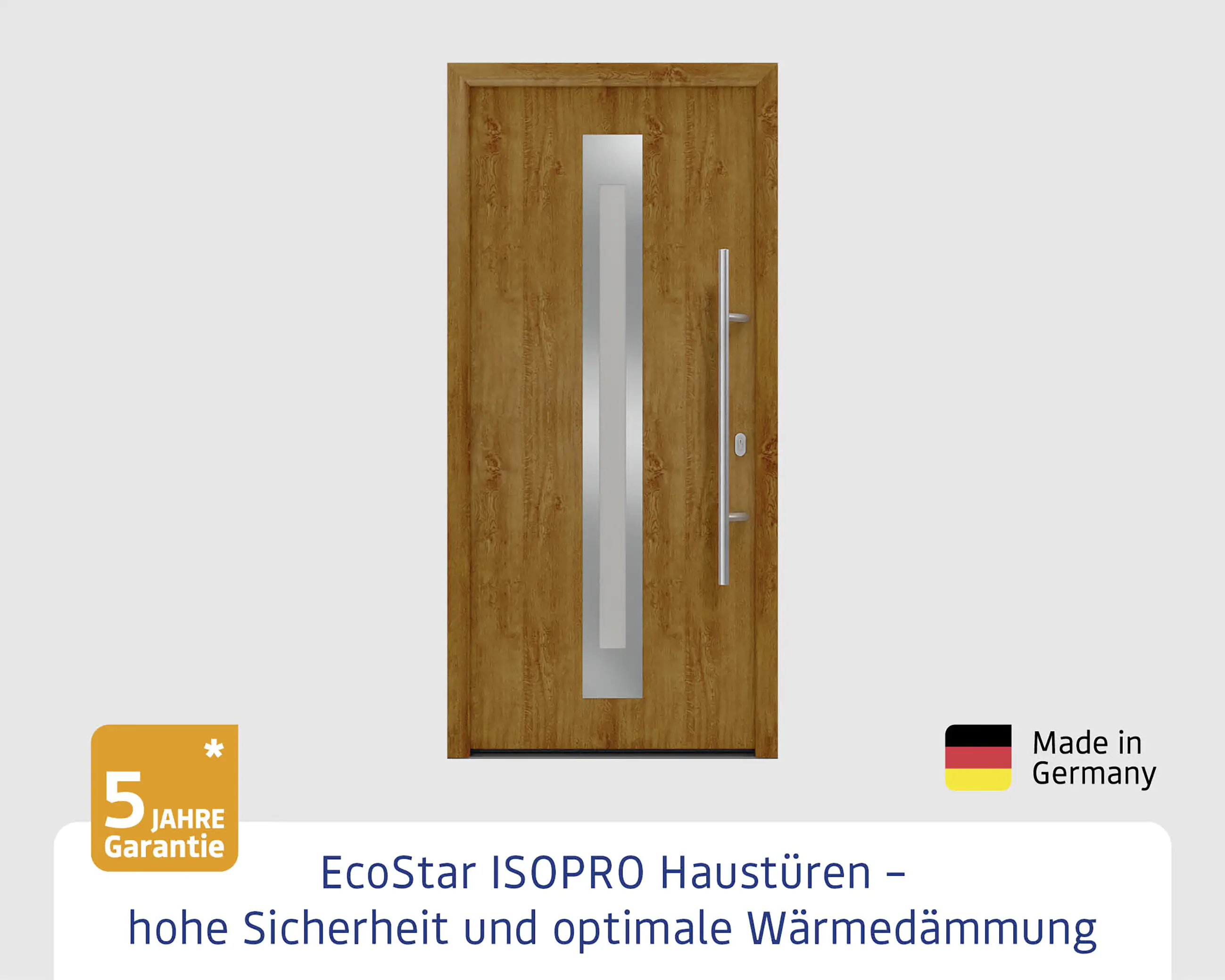 EcoStar Haustür ISOPRO IP 770S golden oak 110 x 210 cm EcoStar Haustür ISOPRO IP 770S golden oak 110 x 210 cm