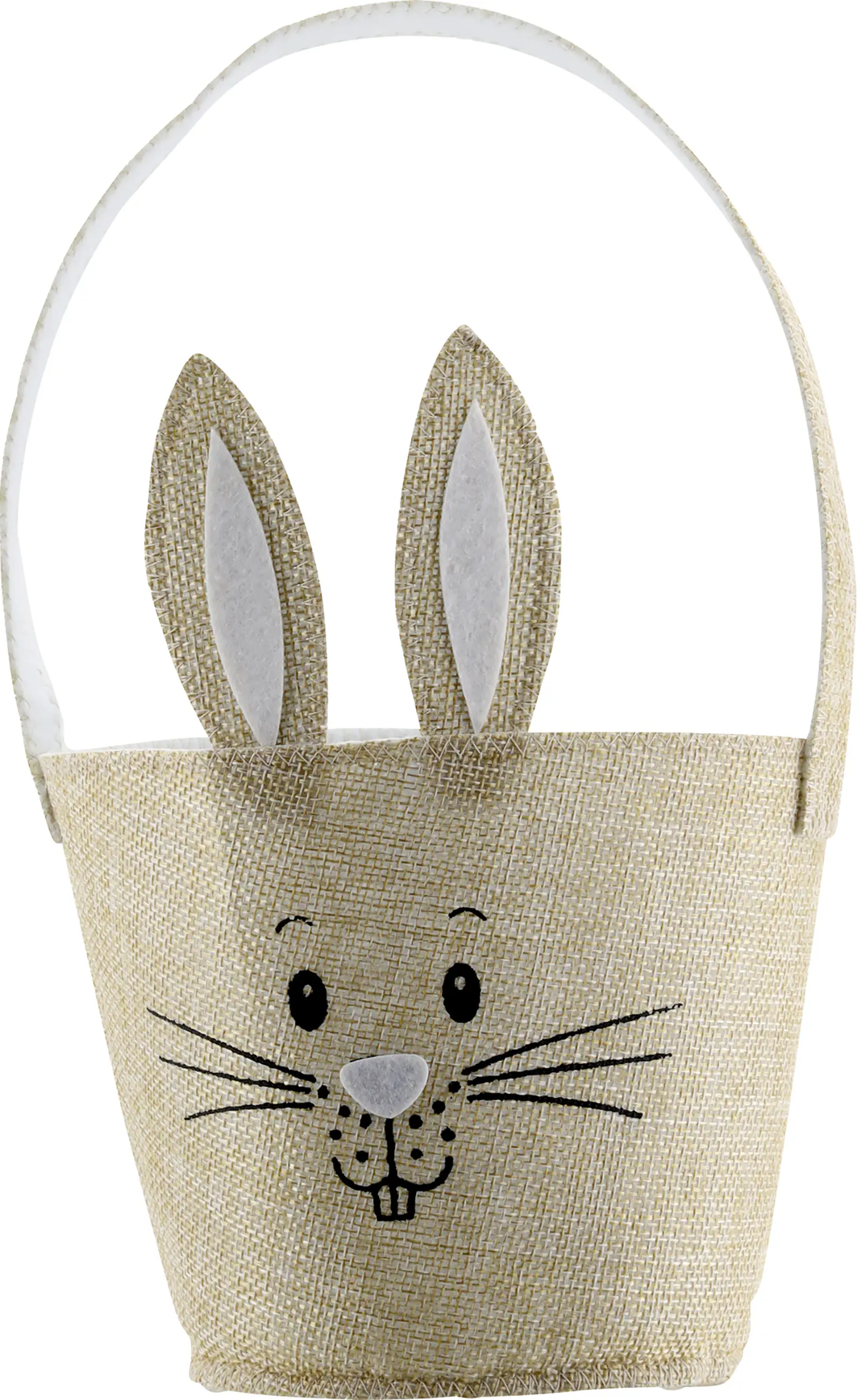 Osterkorb mit Hasenohren Polyester 15 x 27 cm hellbraun