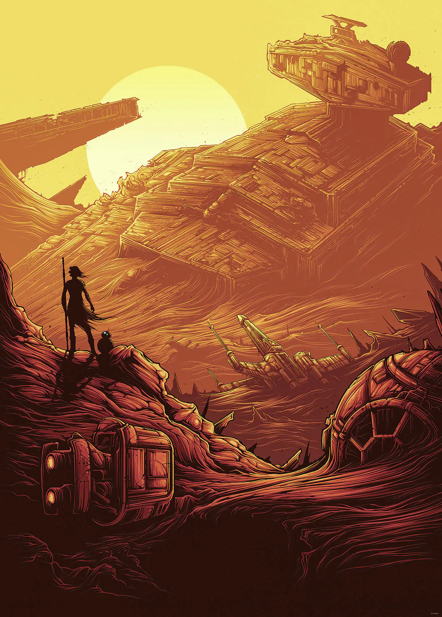 Komar Vlies Fototapete SW Jakku Star Destr 200 x 280 cm 