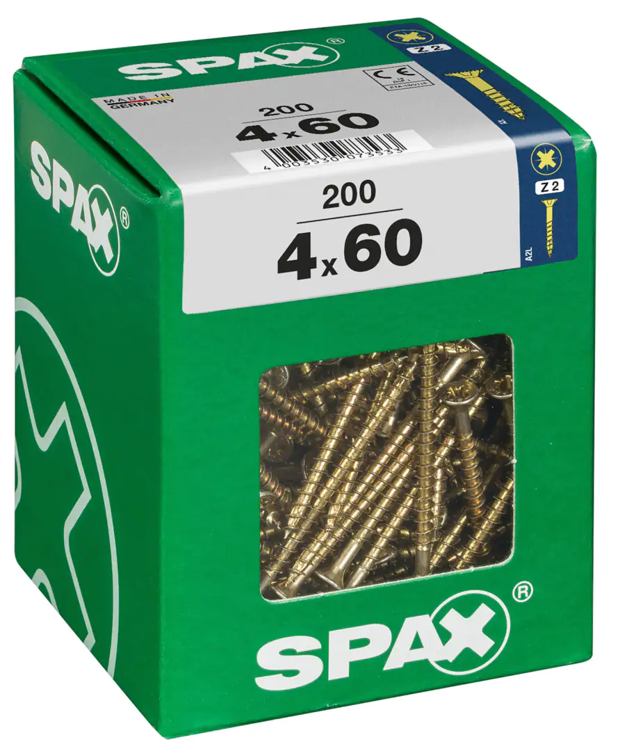 Spax Universalschrauben 4.0 x 60 mm PZ 2 - 200 Stk.