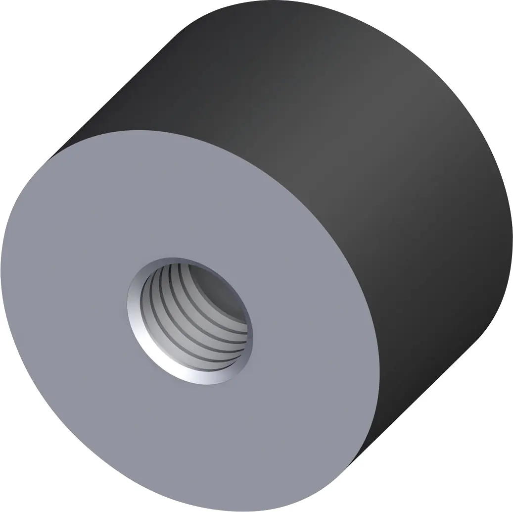 alfer Gummipuffer mit Gewinde M8 PVC (Kunststoff) glatt schwarz