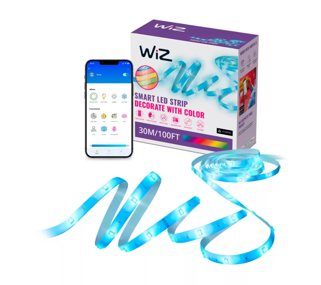 WiZ LED-Streifen RGB 30 m 22 W dimmbar