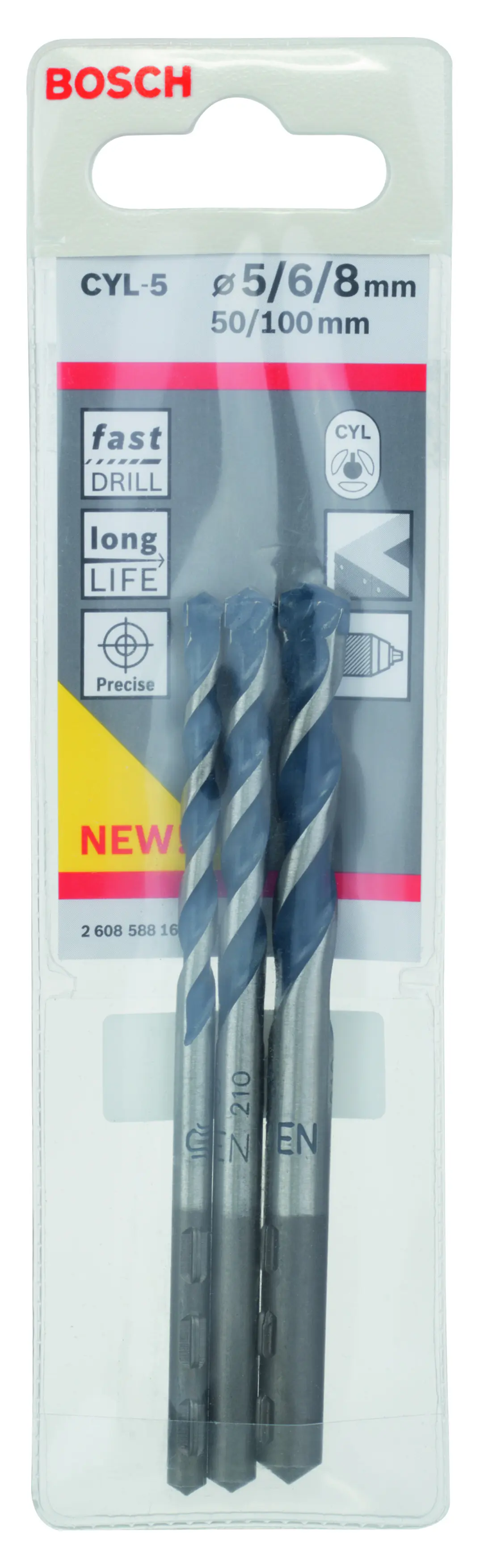 Bosch CYL-5 Betonbohrer-Set 3-teilig 5/6/8 mm Bosch CYL-5 Betonbohrer-Set 3-teilig 5/6/8 mm