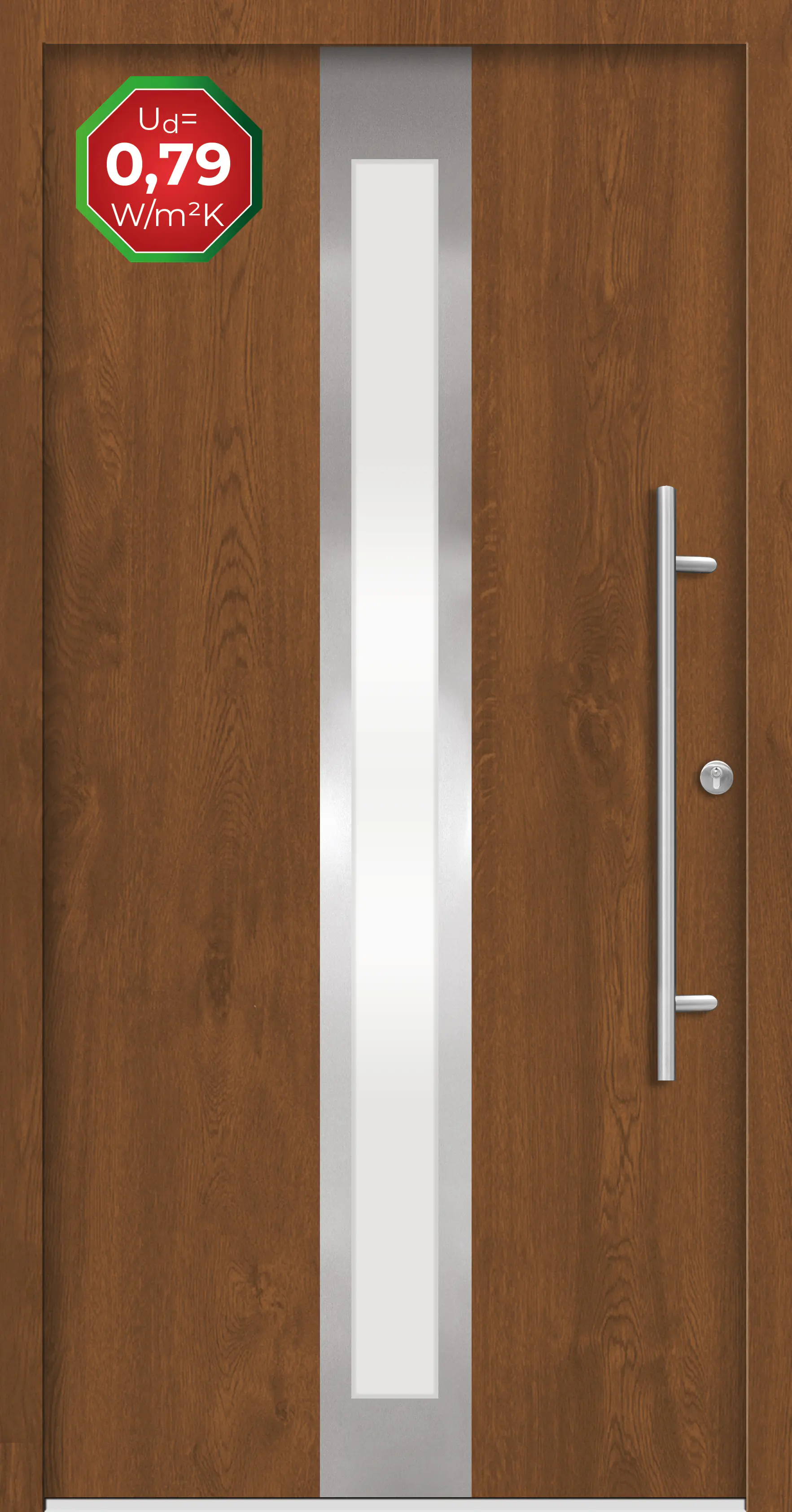 Splendoor Haustür Passivedoor Premium B01 Golden Oak DIN Rechts 110 x 210 cm