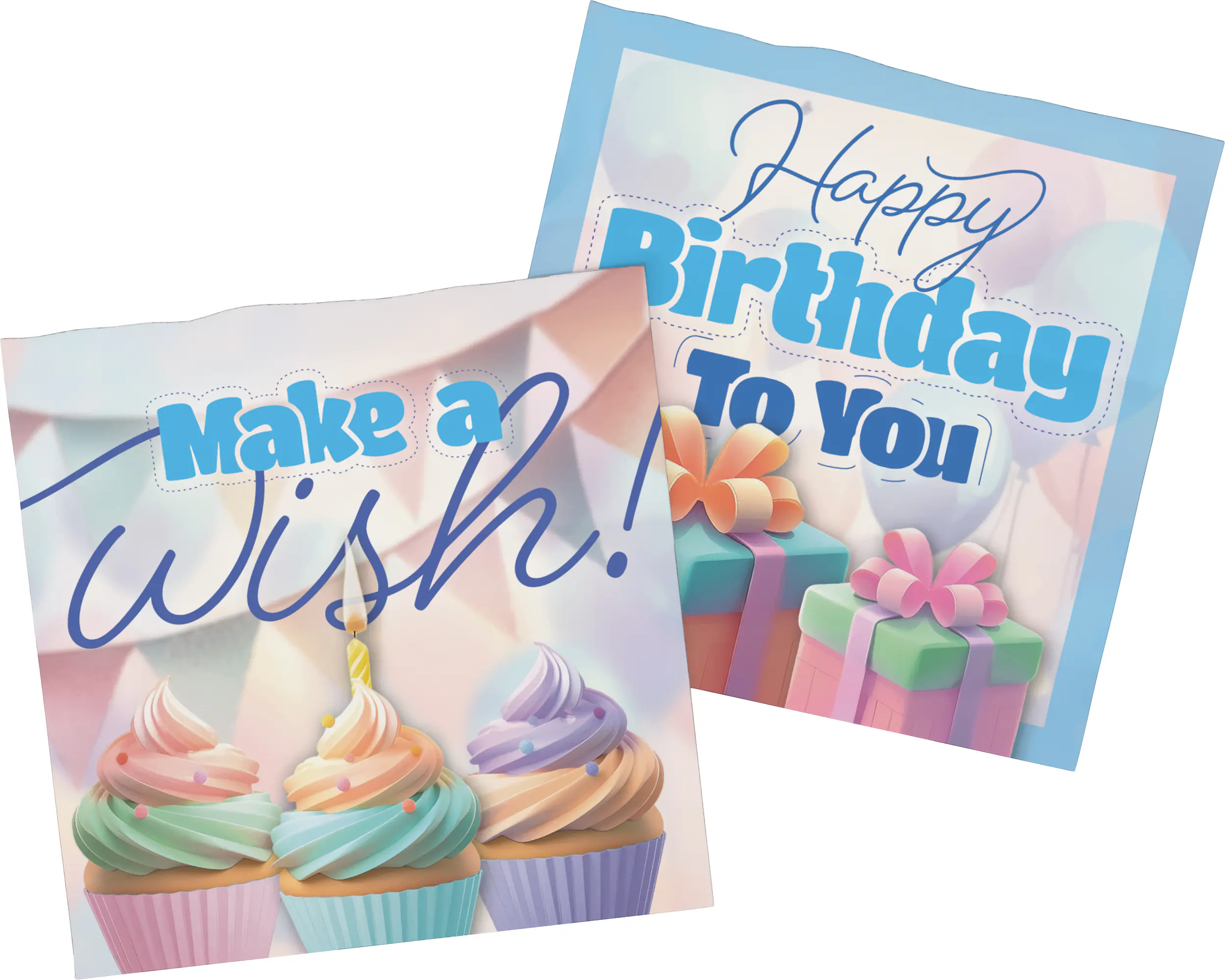 Servietten Happy Birthday pastel Ø 16,5 cm 20er Pack