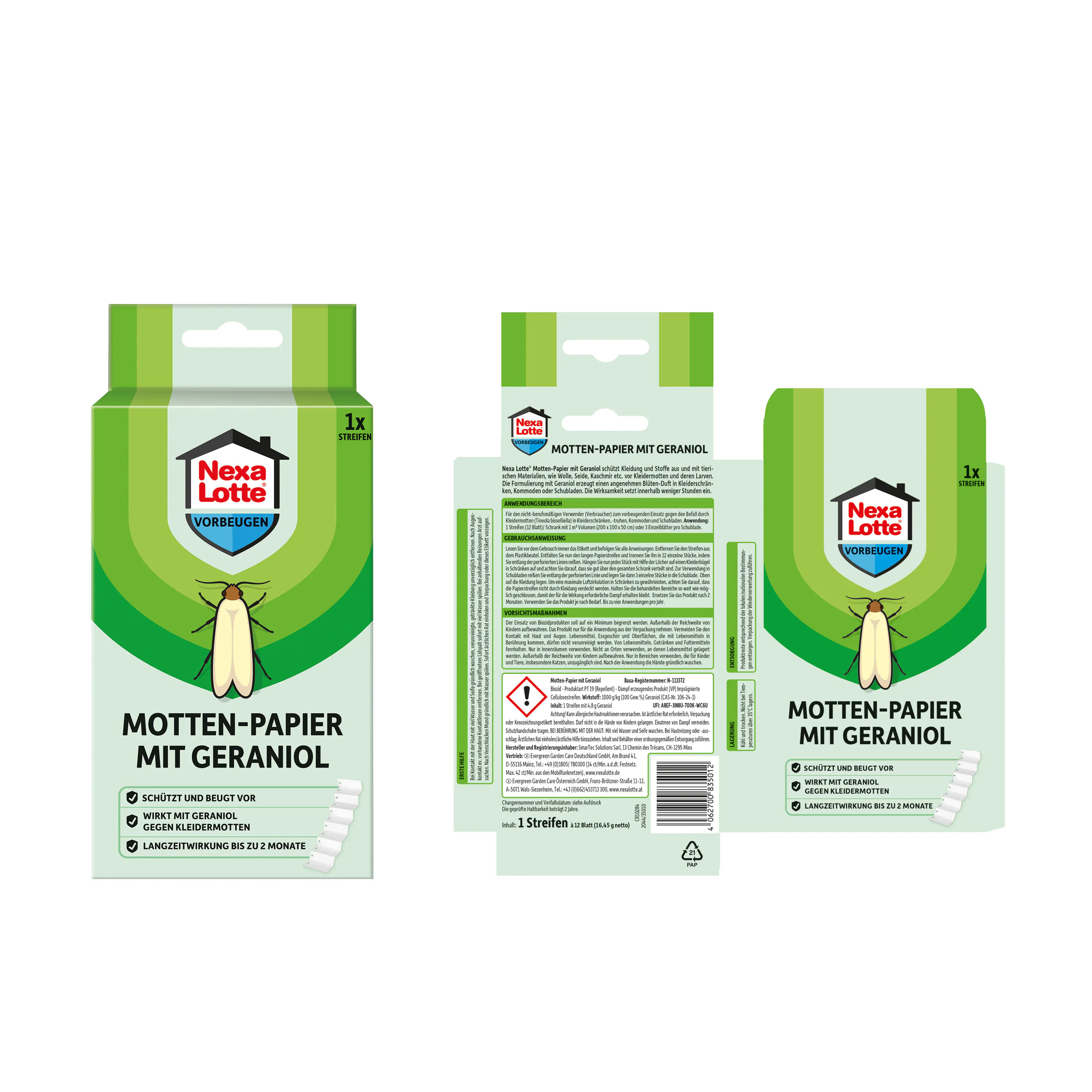 Nexa Lotte Motten-Papier mit Geraniol