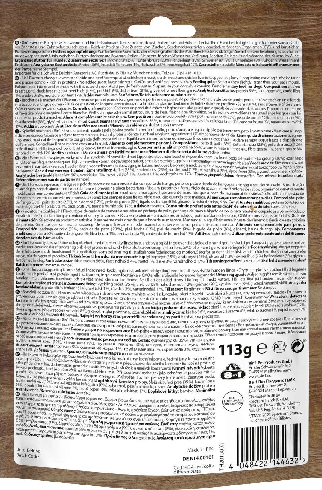 8in1 Flavours Kaustange Triple Flavour Skewers 113 g