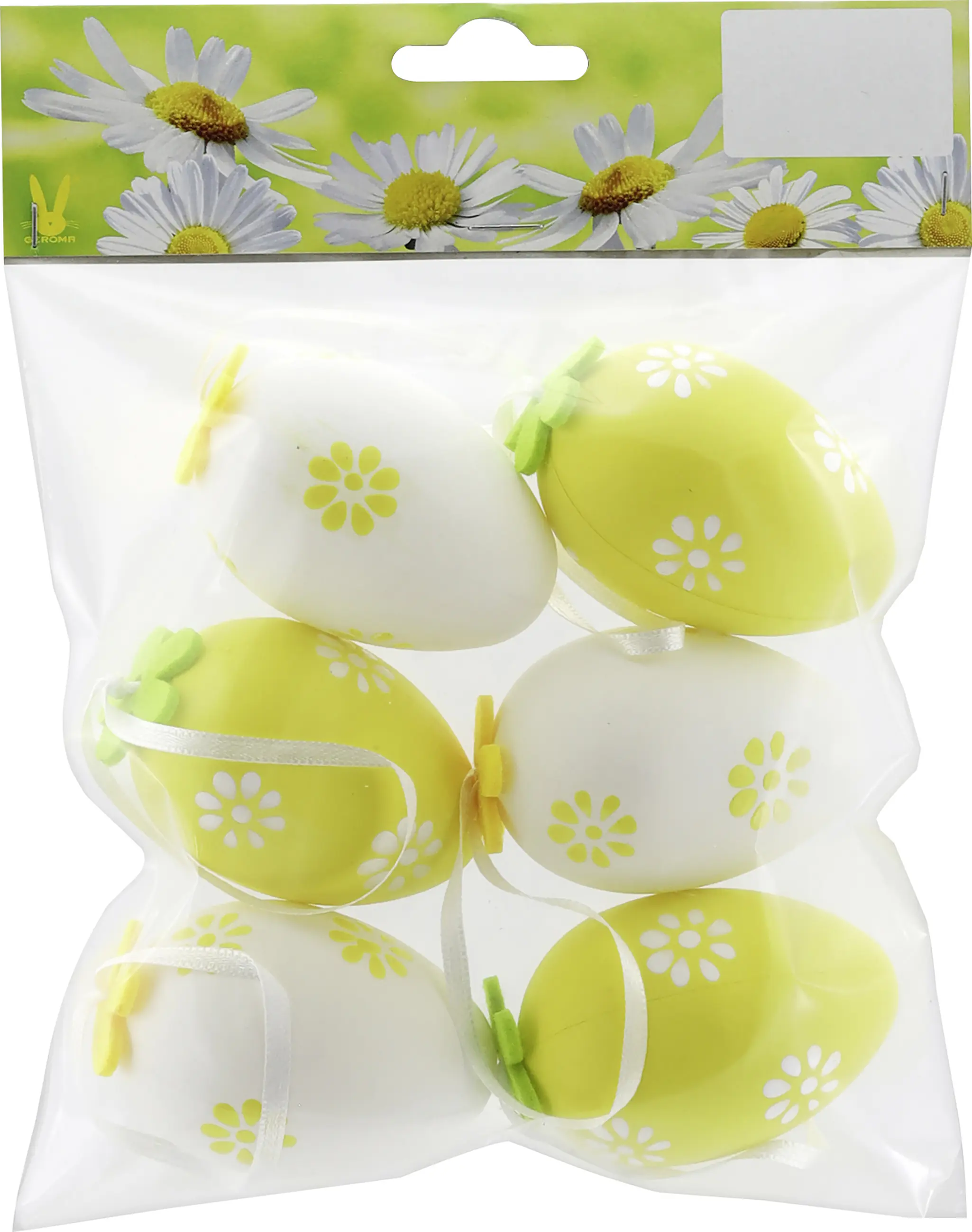 Osterdeko Anhänger Eier Kunststoff gelb 6 Stück