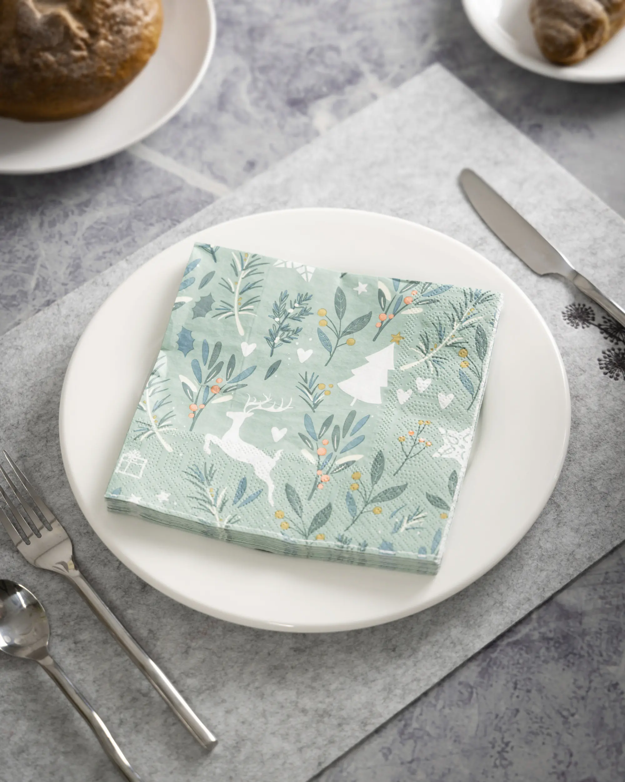 Eglo Servietten Hirsch Pasig grün/weiß 16,5 x 16,5 cm - 20er Pack