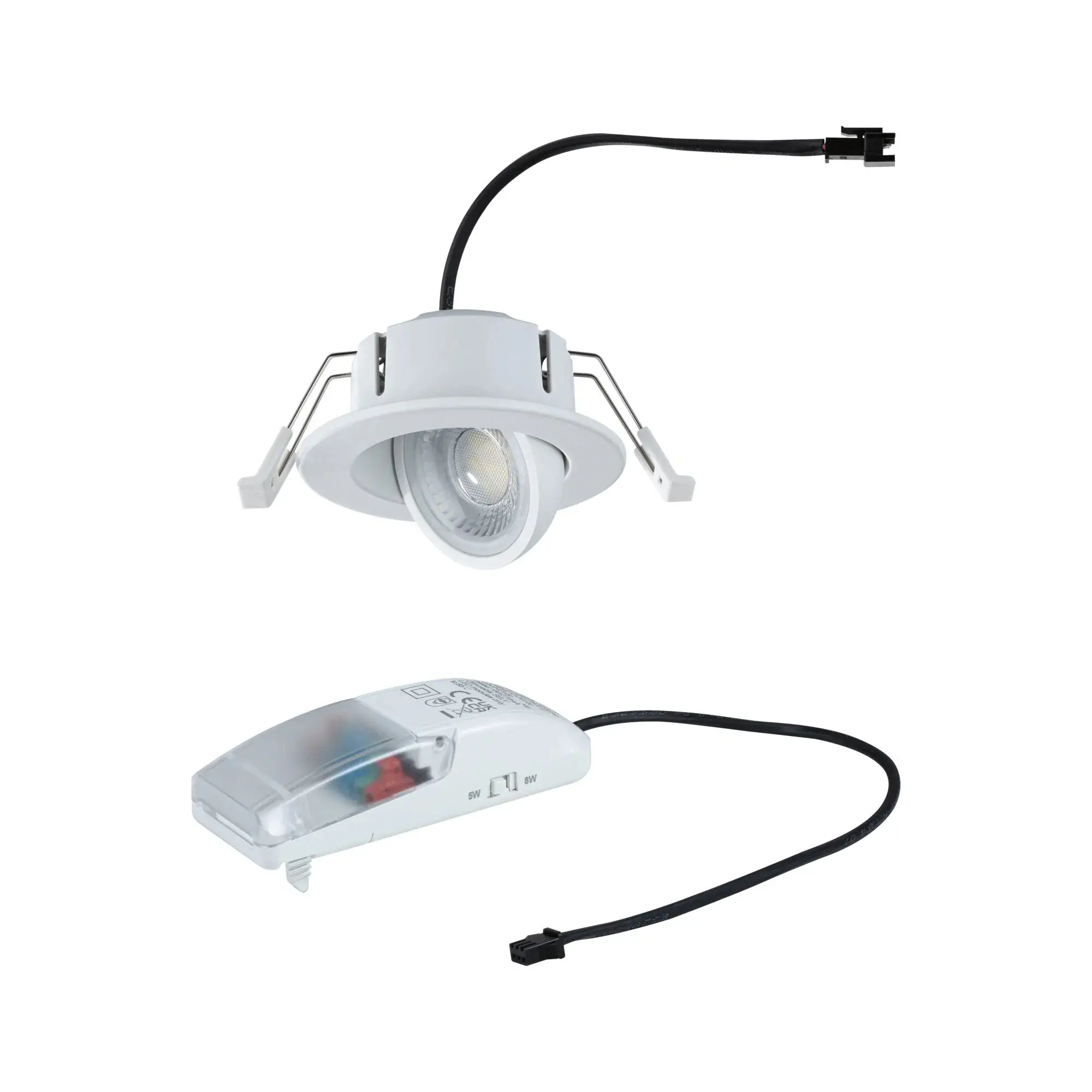 Paulmann LED-Einbauleuchte Zina 5/8 W Ø 9 cm dimmbar weiß matt