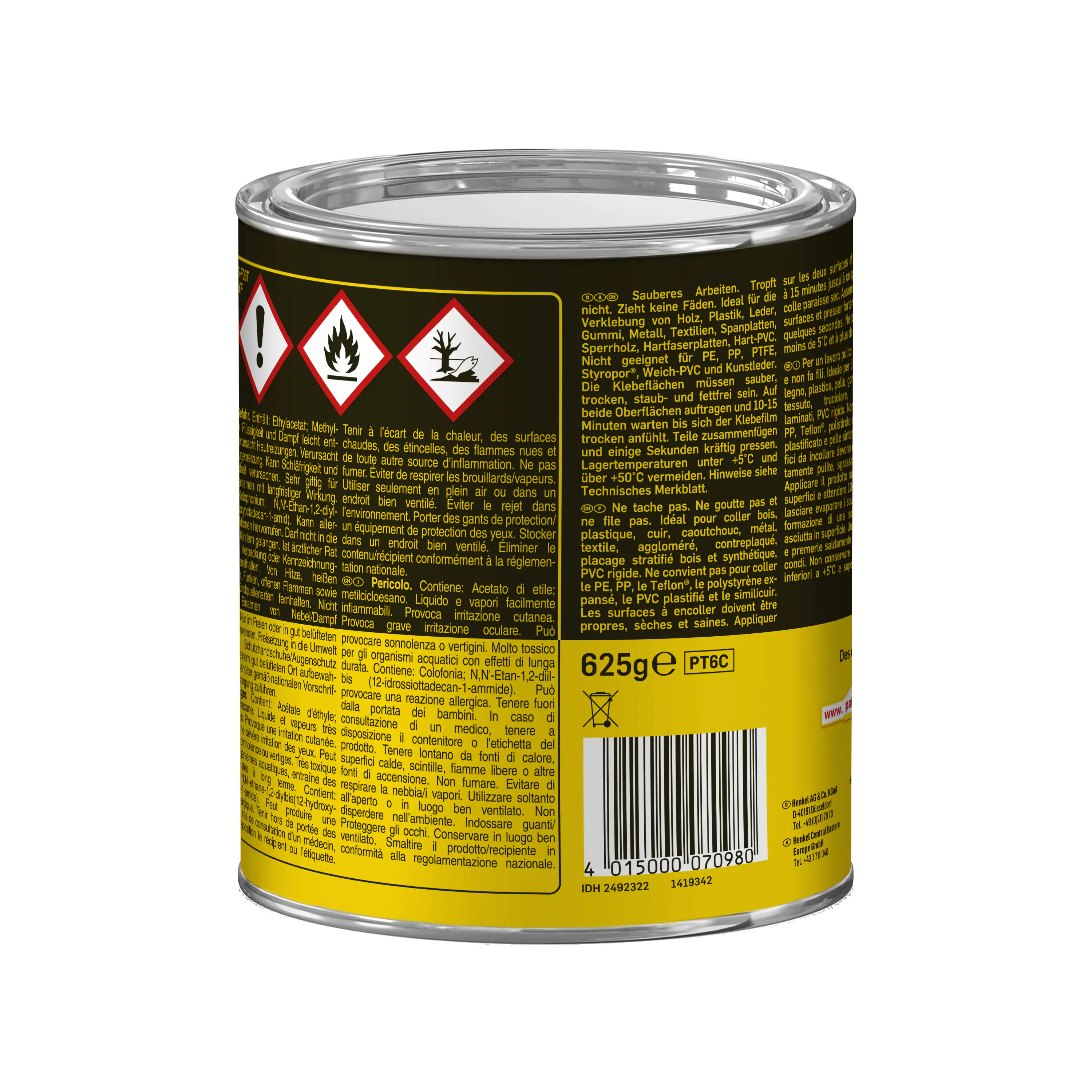 Pattex Kraftkleber Gel Compact 625 g Dose, gelblich Pattex Kraftkleber Gel Compact 625 g Dose, gelblich