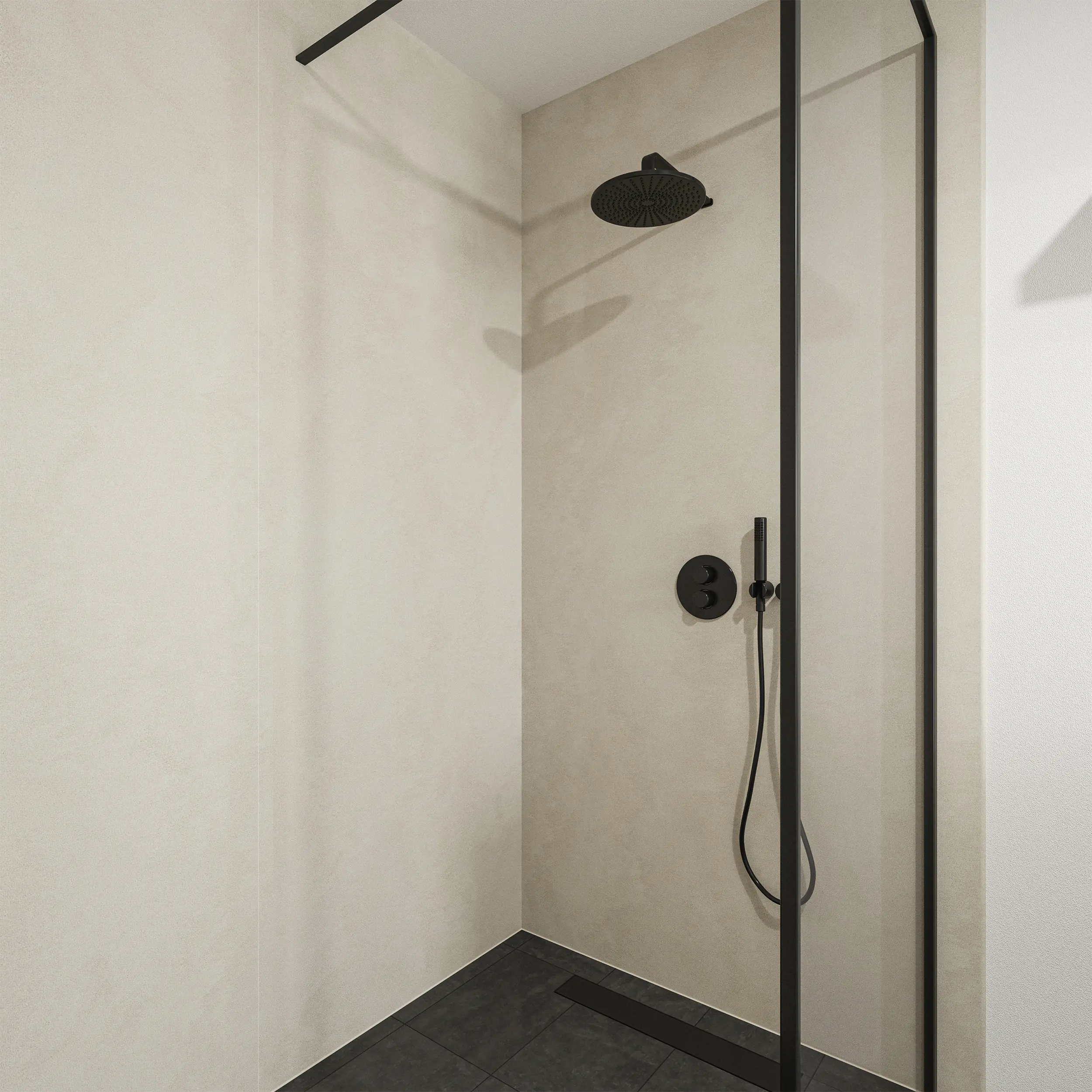Wetwall Elite Wandpaneel  Cream Stone 120 x 260 cm mit abgerundeter Abschlusskante